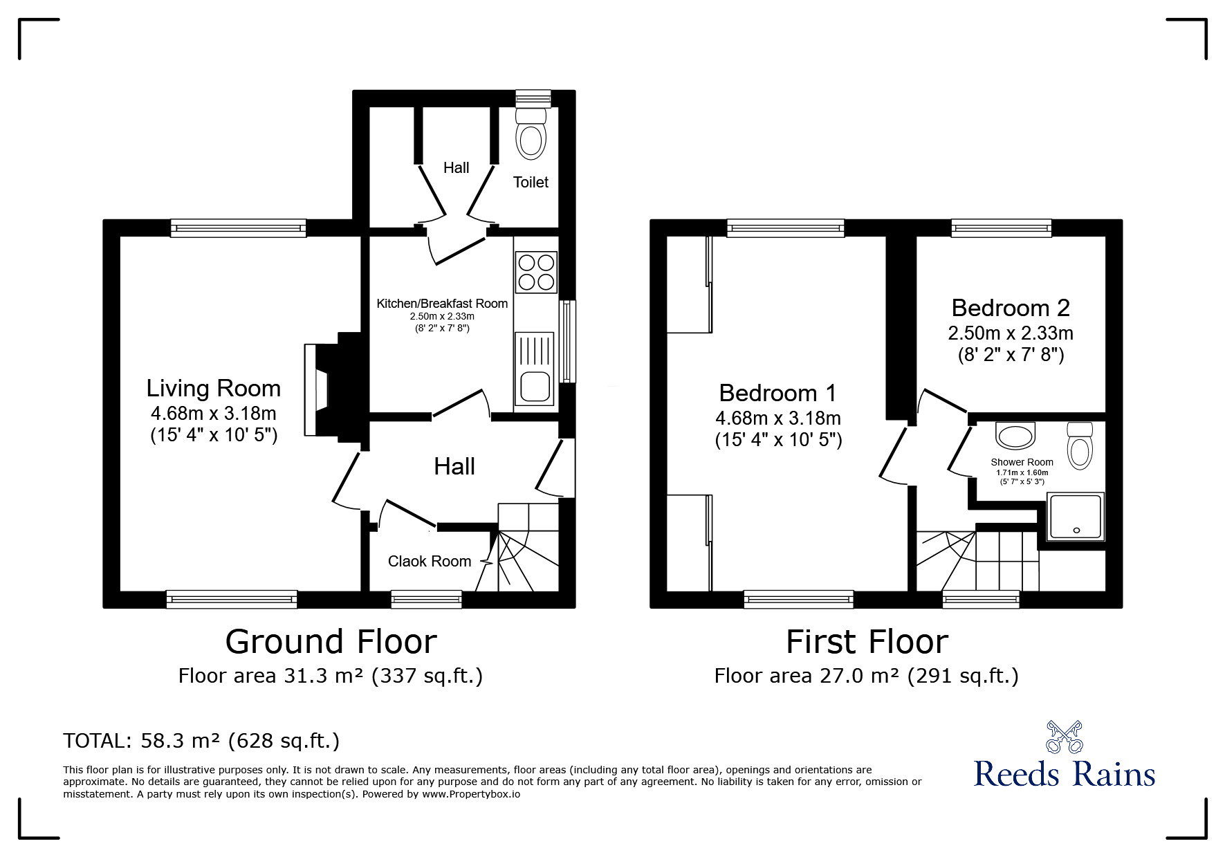 Floorplan of 2 bedroom Semi Detached House to rent, Deerlands Avenue, Sheffield, South Yorkshire, S5