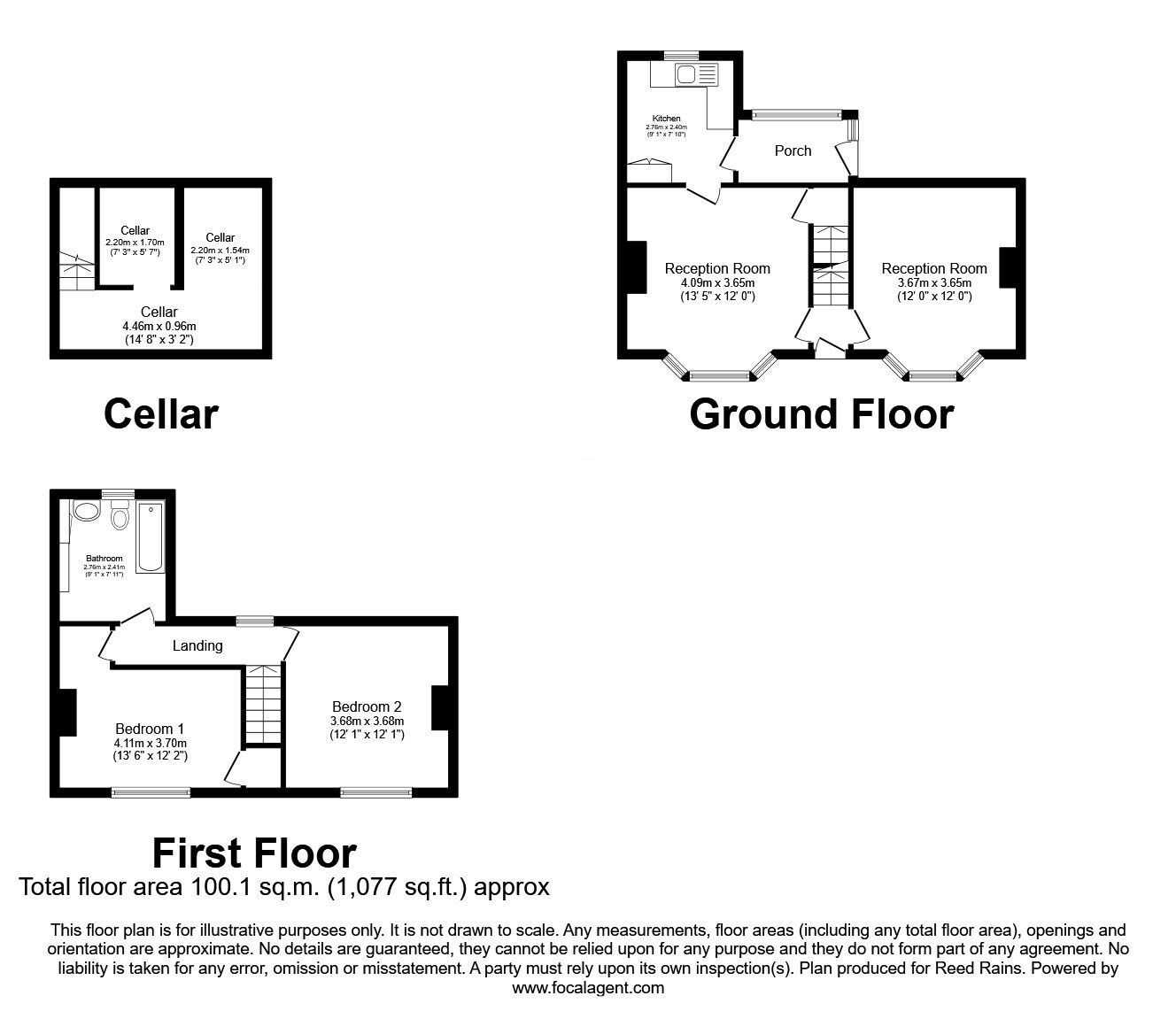 Floorplan of 2 bedroom End Terrace House for sale, Malton Street, Sheffield, South Yorkshire, S4