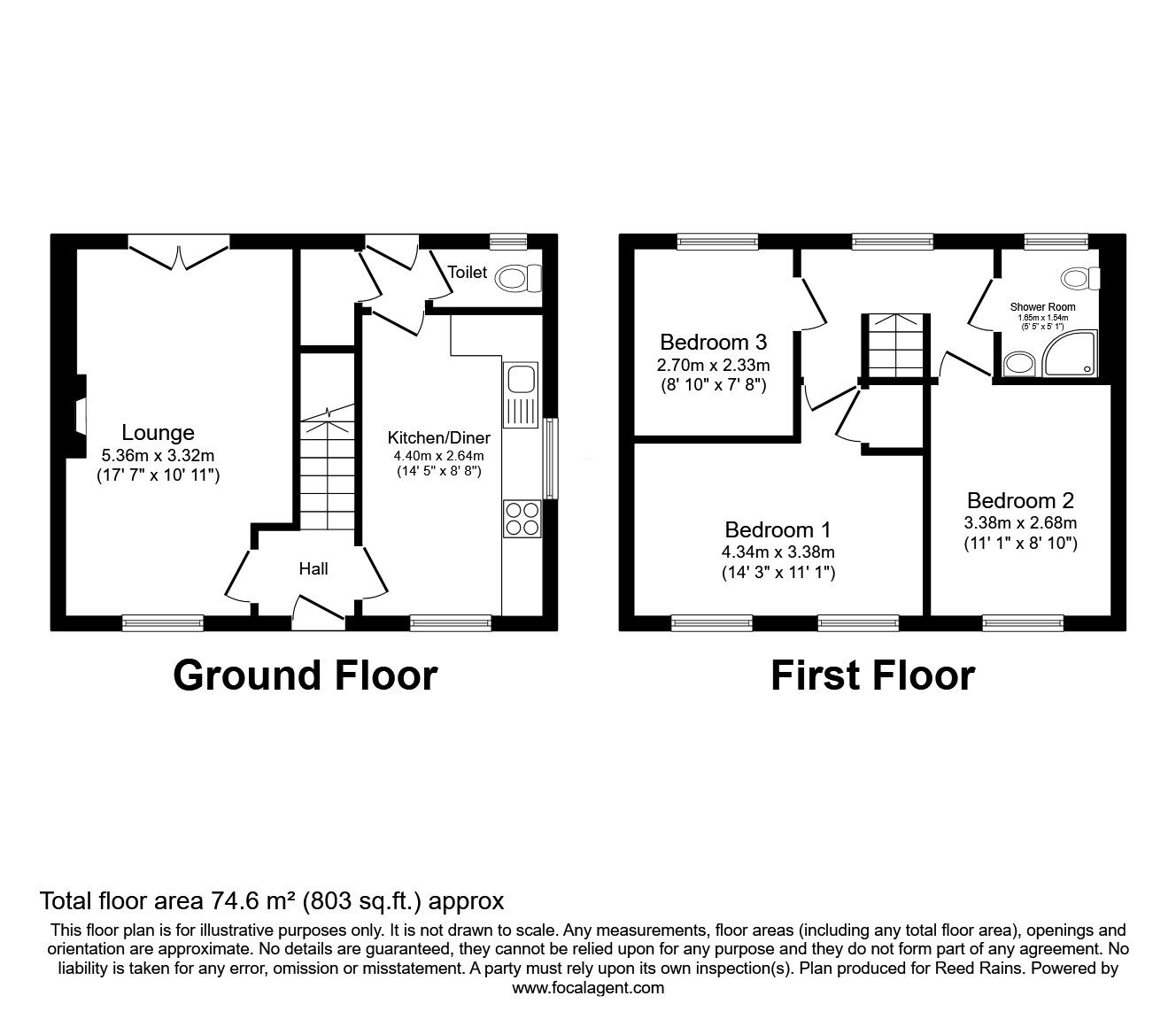 Floorplan of 3 bedroom Semi Detached House for sale, Gregg House Crescent, Sheffield, South Yorkshire, S5