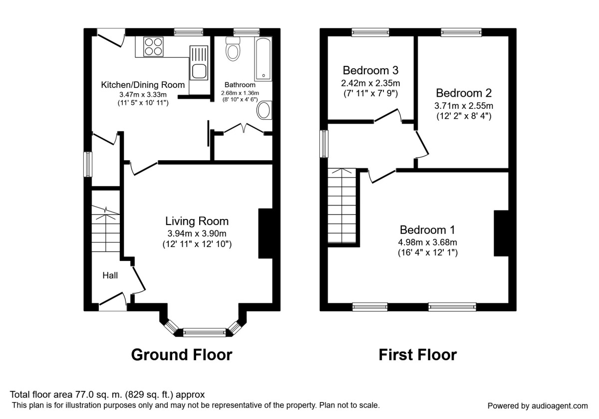 Floorplan of 3 bedroom Semi Detached House to rent, Croxton Lane, Middlewich, Cheshire, CW10