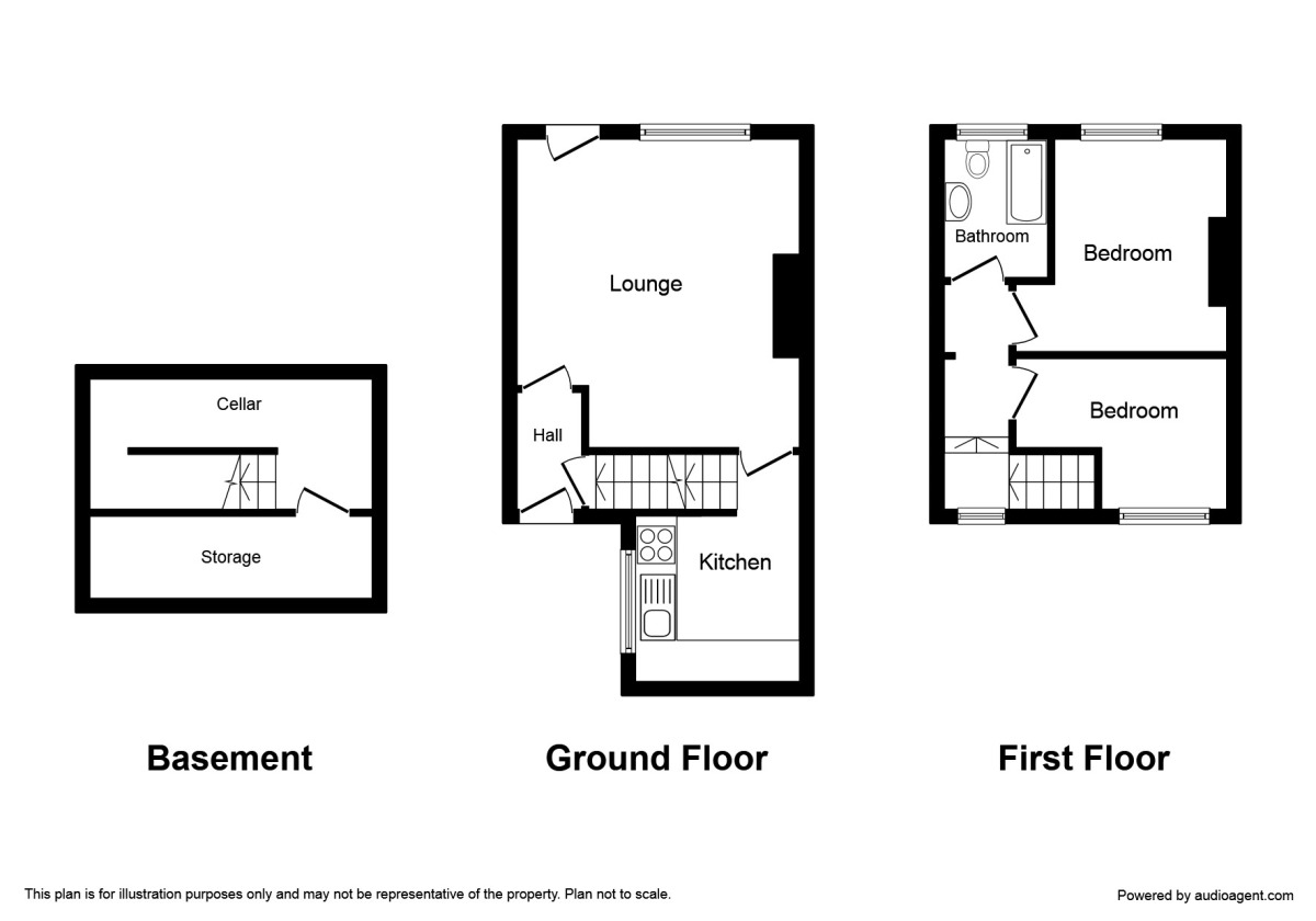 Floorplan of 2 bedroom Mid Terrace House to rent, Highroyd Crescent, Huddersfield, HD5