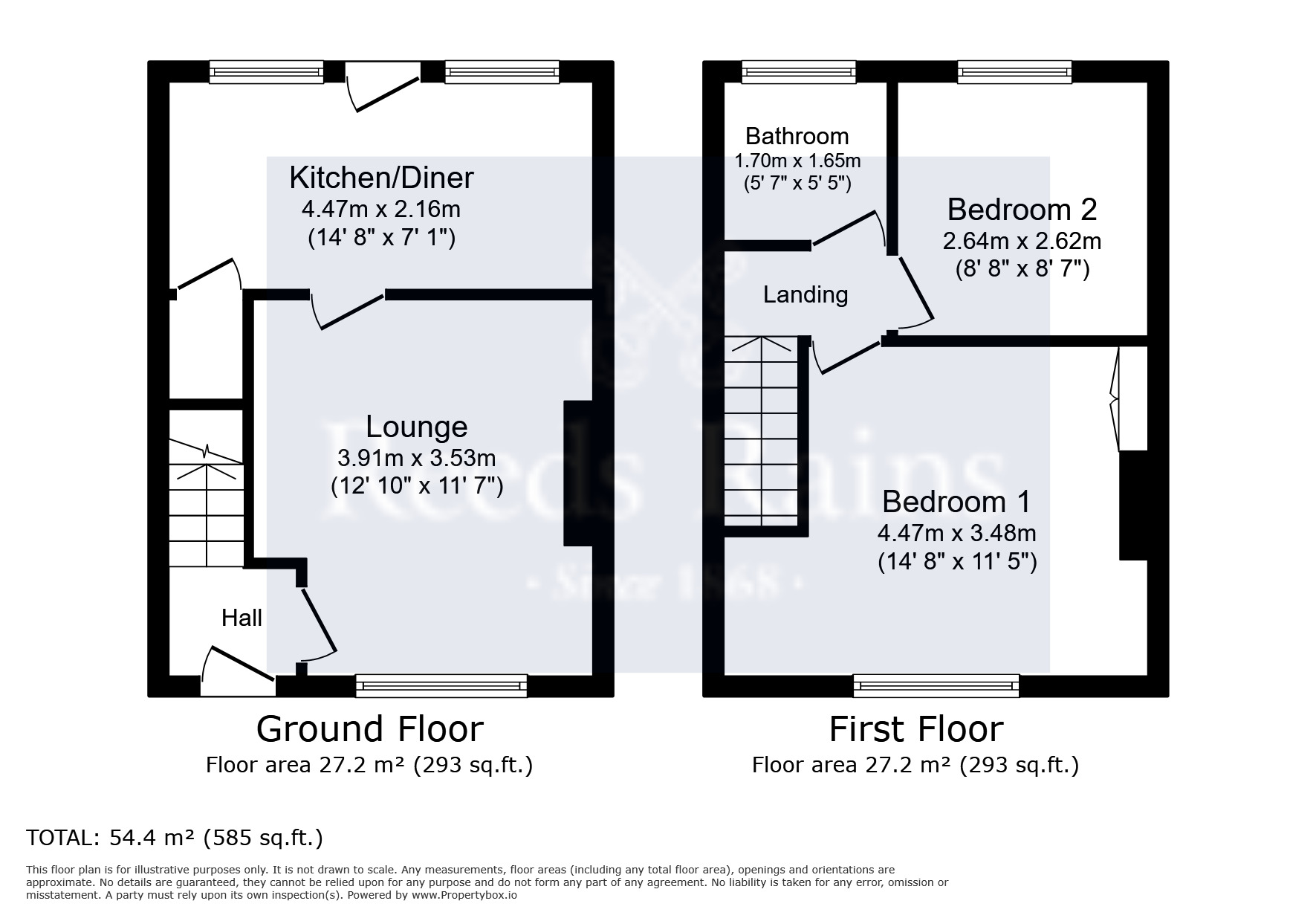 Floorplan of 2 bedroom Mid Terrace House for sale, Glenfield Avenue, Huddersfield, West Yorkshire, HD2