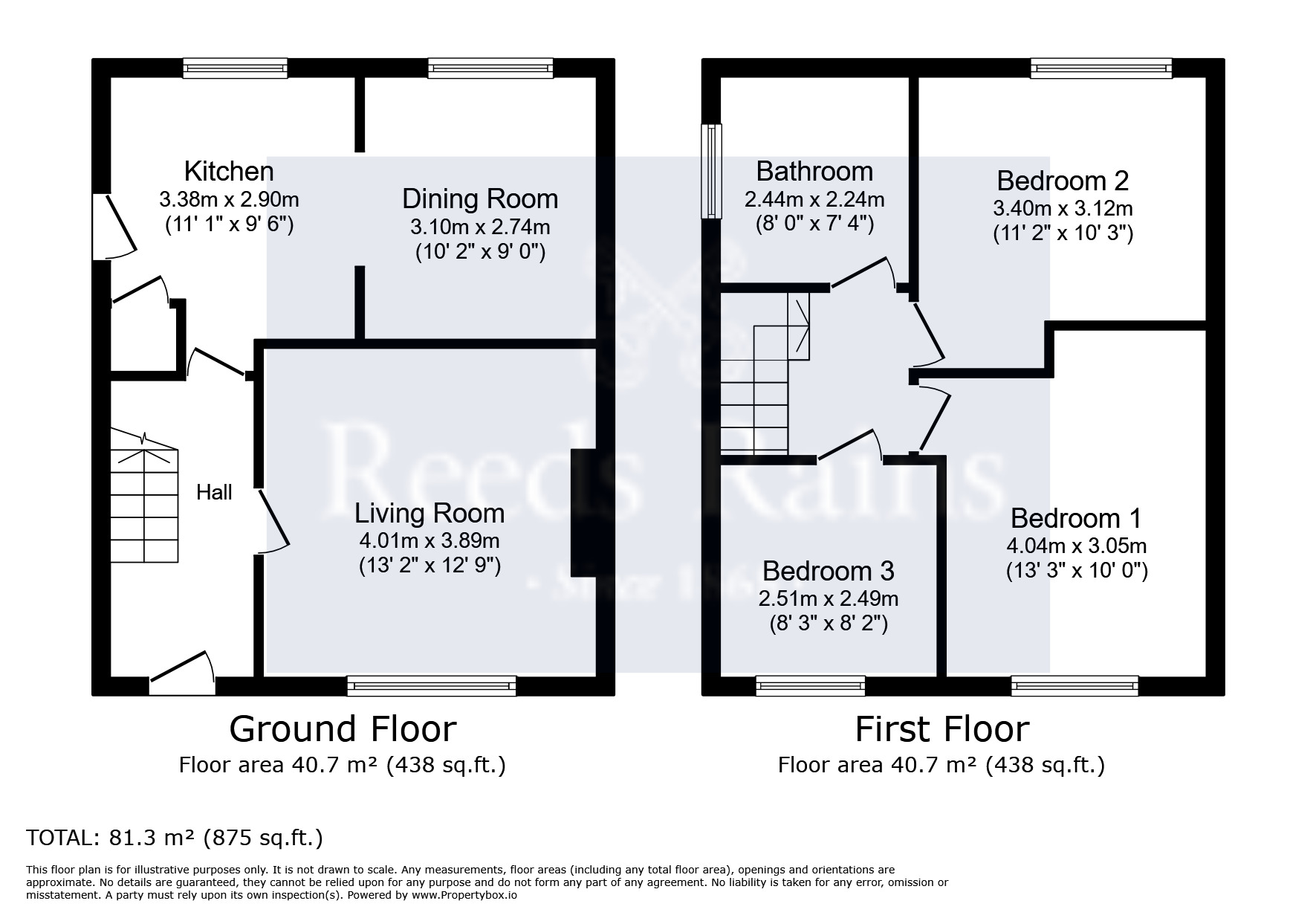 Floorplan of 3 bedroom Semi Detached House for sale, Southfield Road, Almondbury, Huddersfield, West Yorkshire, HD5