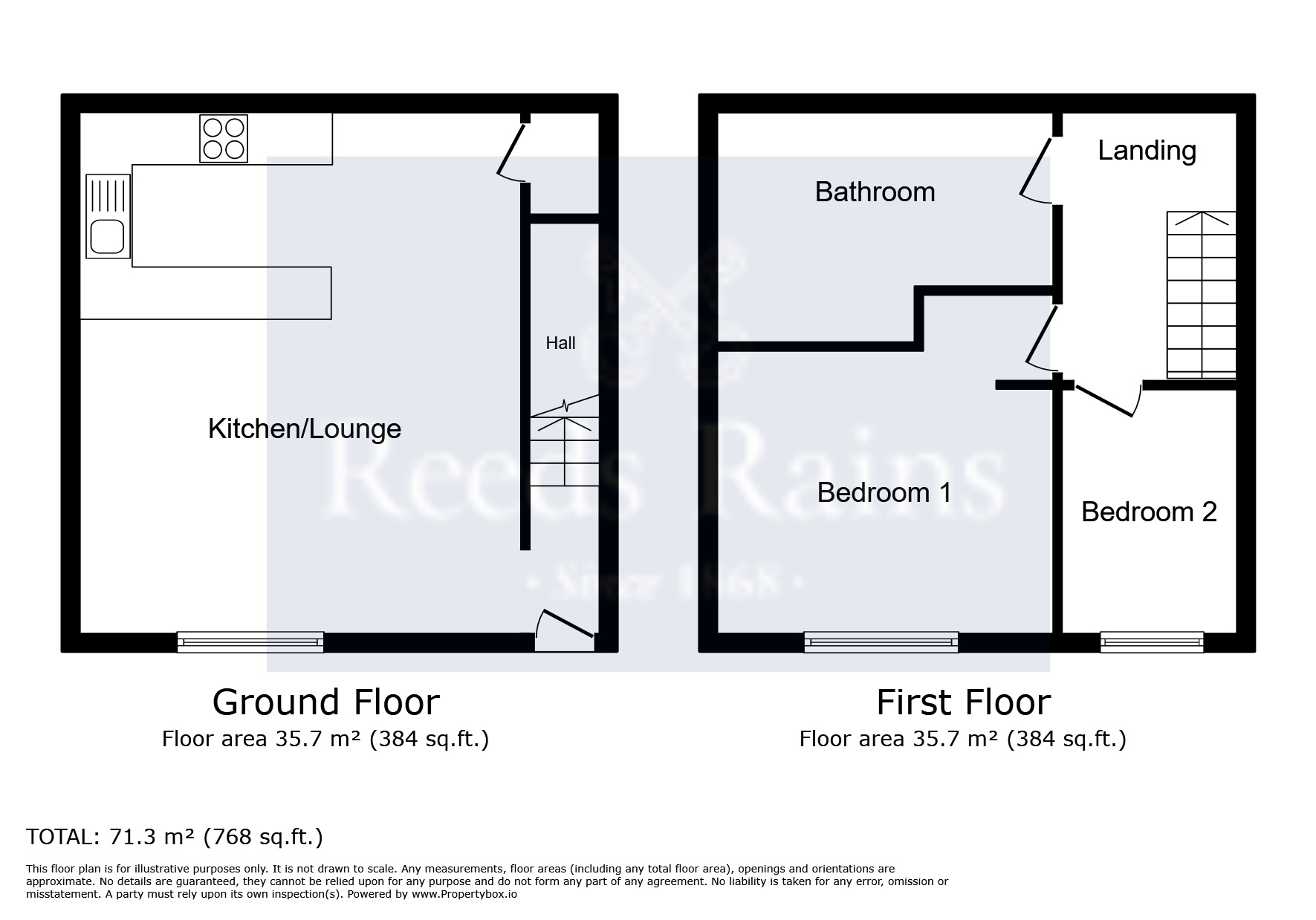 Floorplan of 2 bedroom Mid Terrace House to rent, Blackmoorfoot Road, Huddersfield, West Yorkshire, HD4