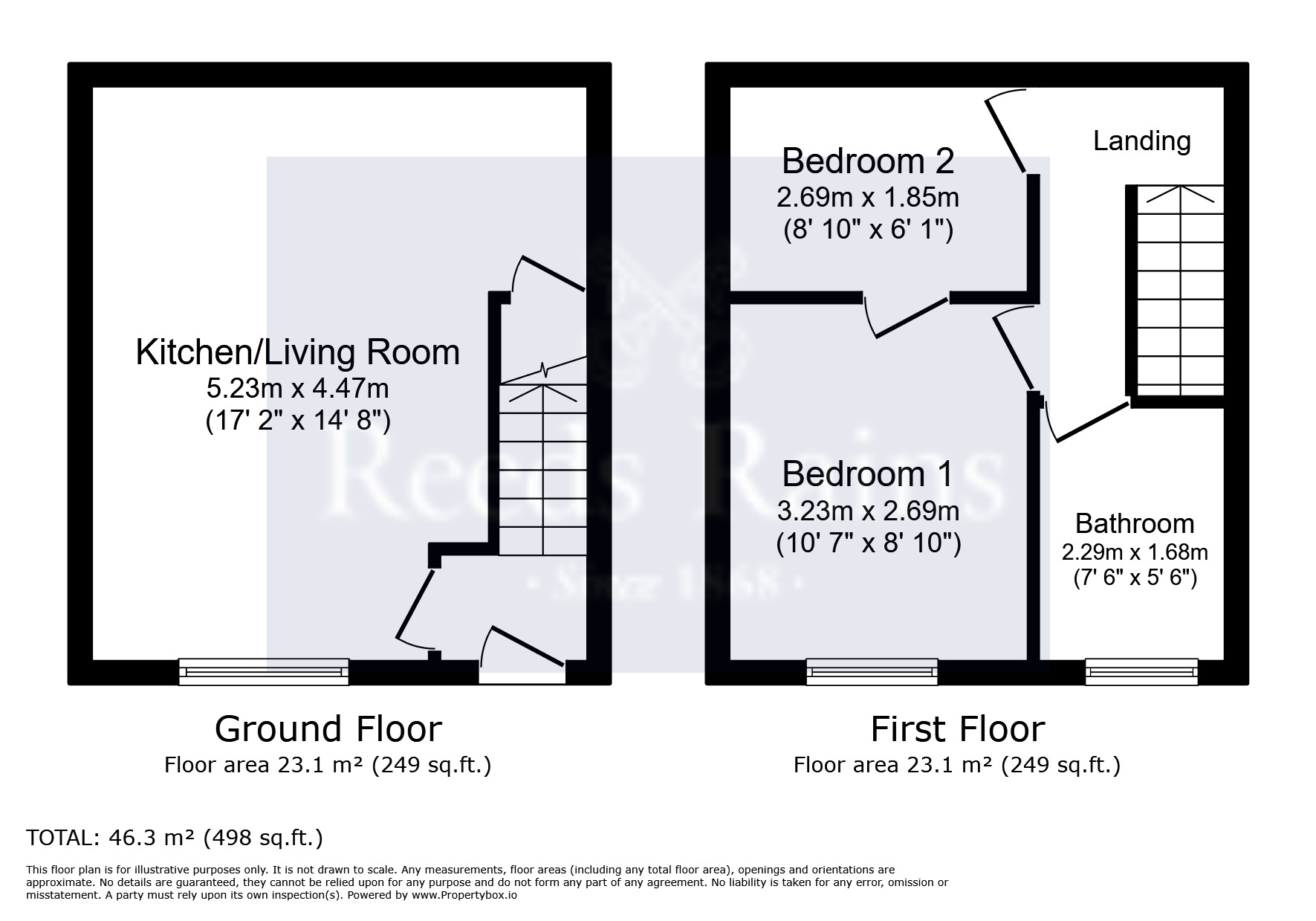 Floorplan of 2 bedroom Mid Terrace House for sale, Brian Street, Lindley, Huddersfield, West Yorkshire, HD3