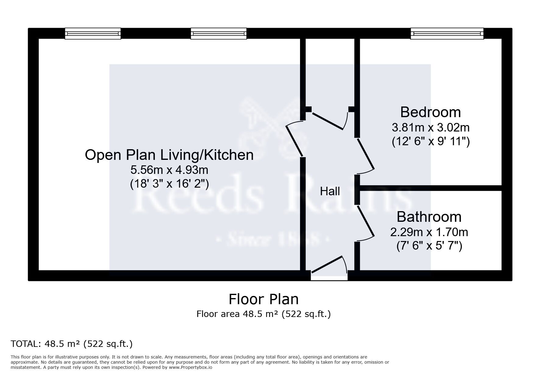 Floorplan of 1 bedroom  Flat for sale, Stoney Lane, Longwood, West Yorkshire, HD3