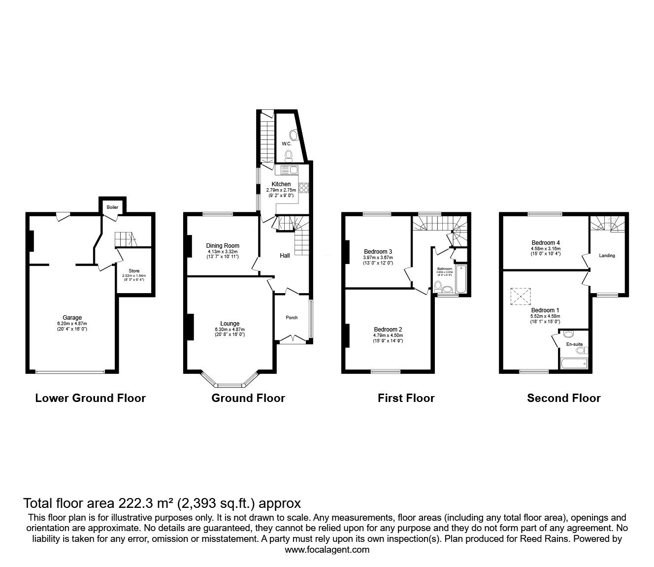 Floorplan of 4 bedroom Detached House for sale, Imperial Road, Edgerton, Huddersfield, West Yorkshire, HD3