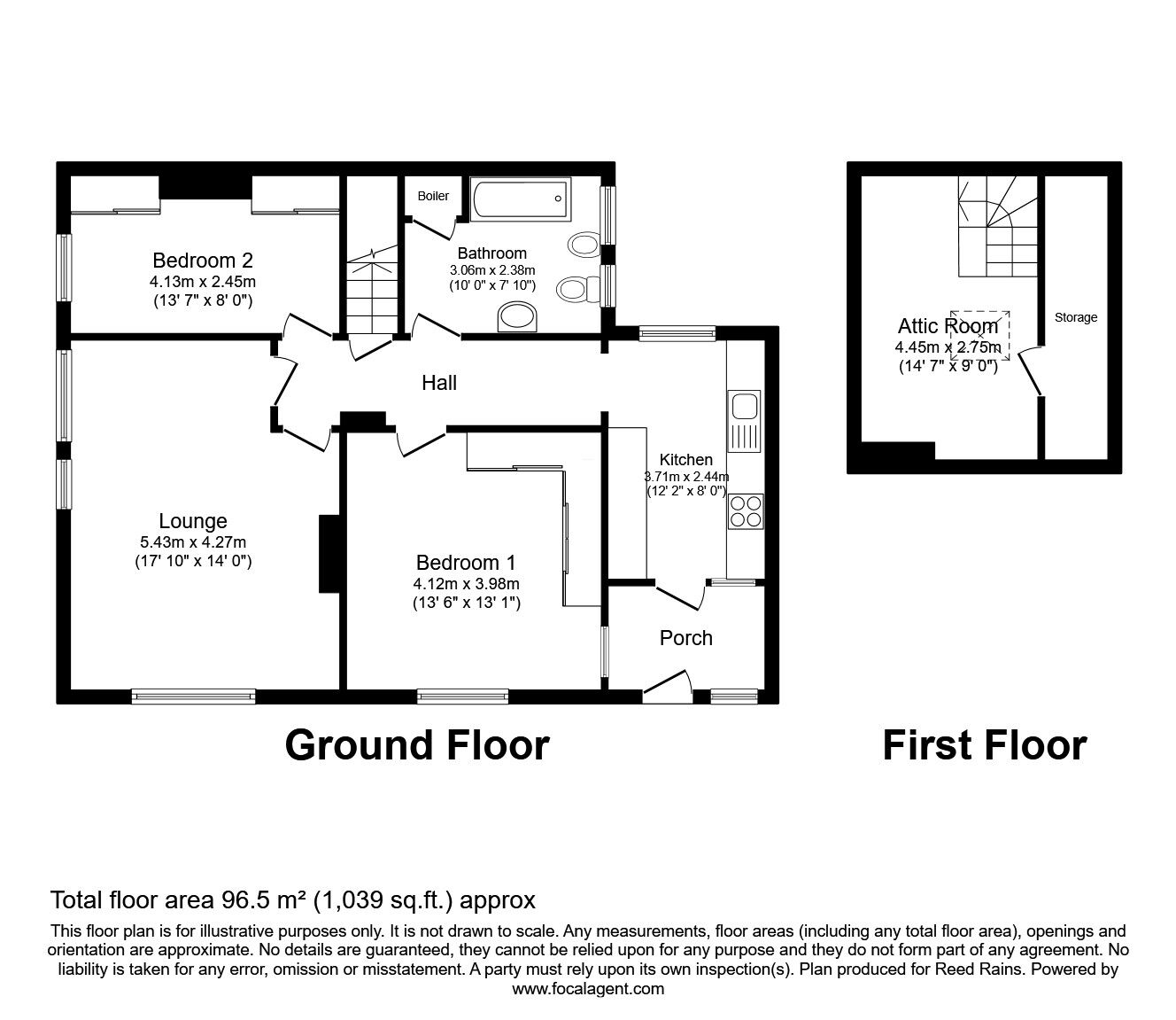 Floorplan of 2 bedroom  Flat for sale, Daisy Lea Lane, Lindley, Huddersfield, West Yorkshire, HD3