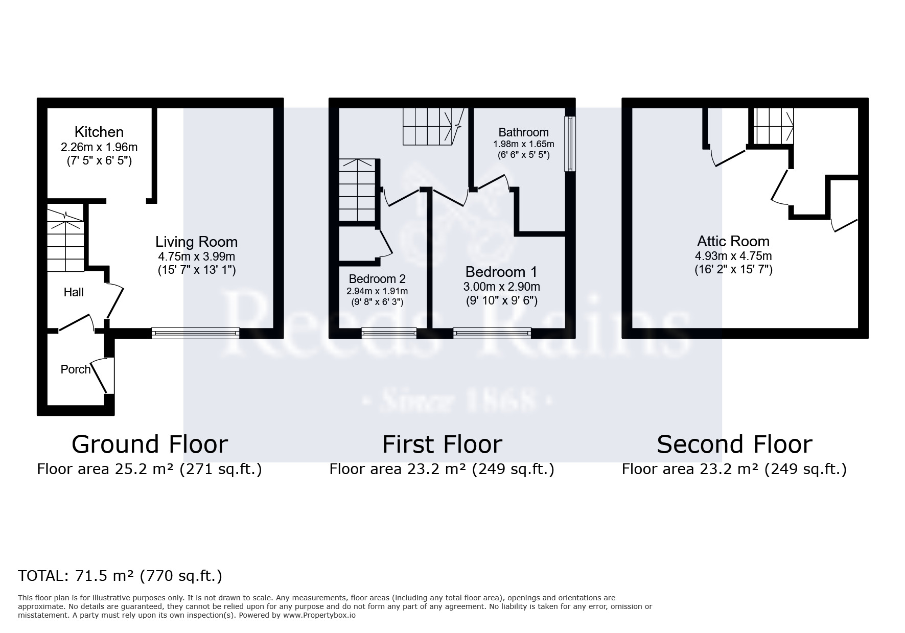 Floorplan of 2 bedroom End Terrace House for sale, Lowergate, Paddock, Huddersfield, West Yorkshire, HD3