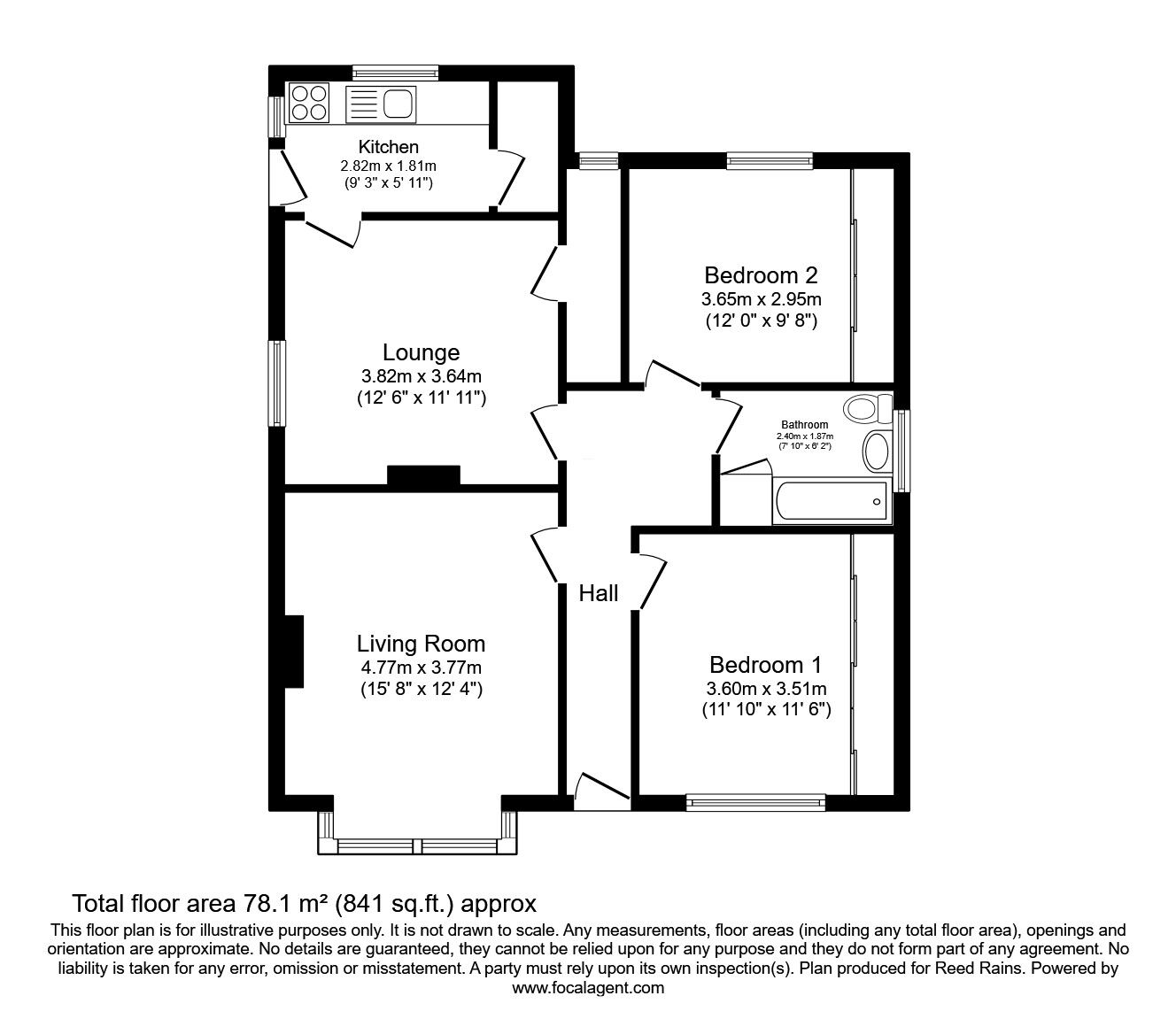 Floorplan of 2 bedroom Detached Bungalow for sale, Dingle Road, Gledholt, Huddersfield, West Yorkshire, HD1