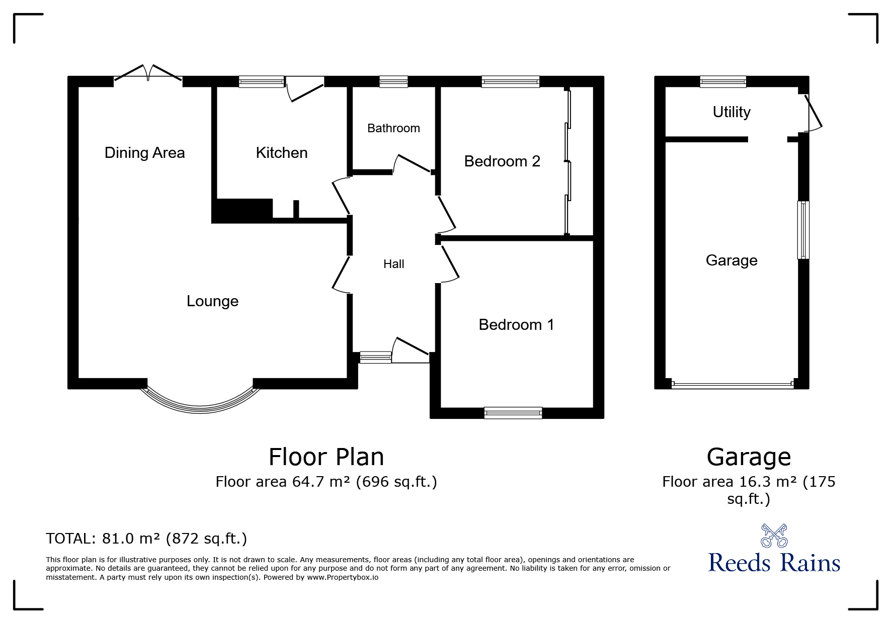 Floorplan of 2 bedroom Detached Bungalow to rent, Russett Grove, Huddersfield, West Yorkshire, HD4