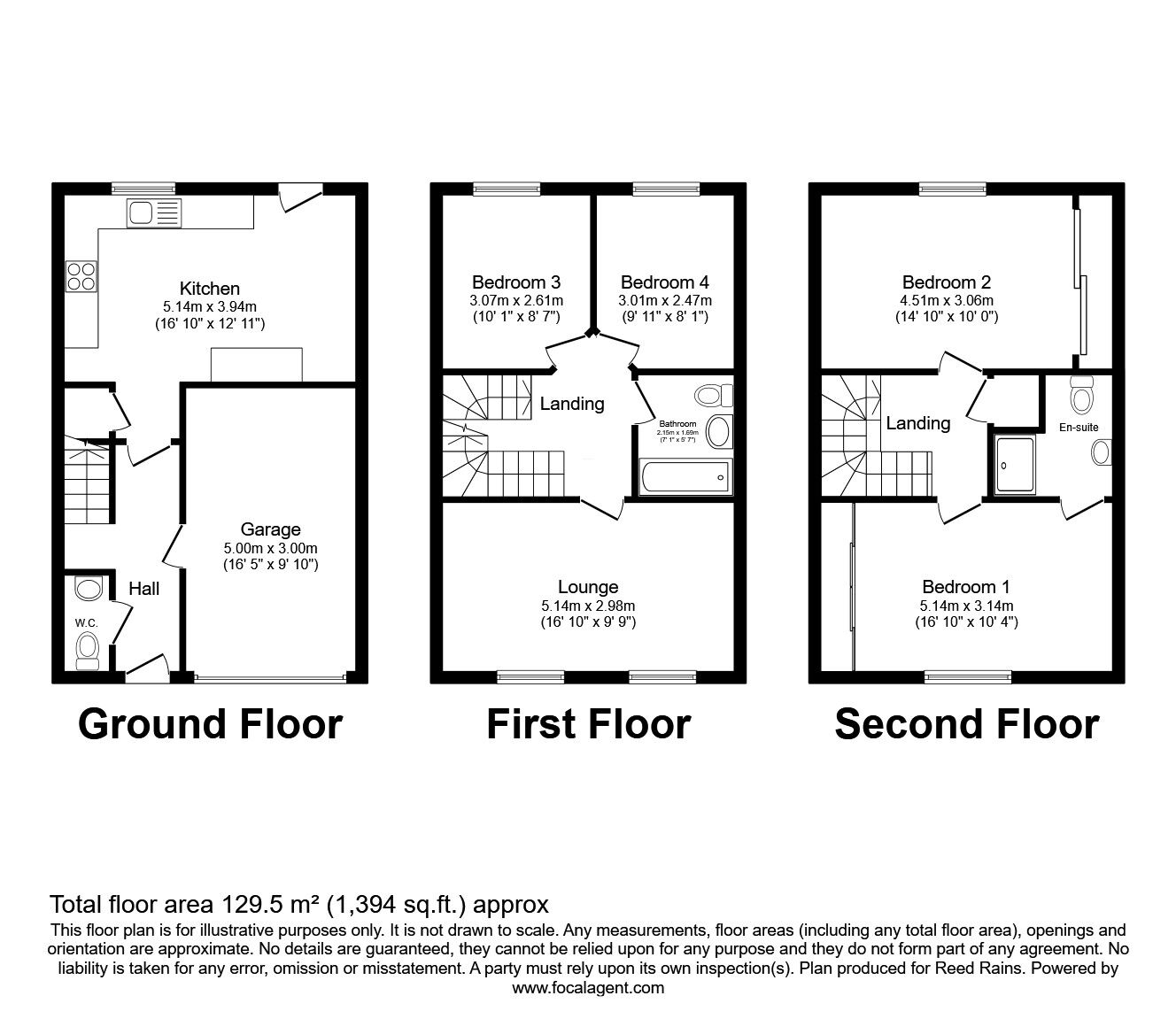 Floorplan of 4 bedroom End Terrace House for sale, Wood View, Huddersfield, West Yorkshire, HD2