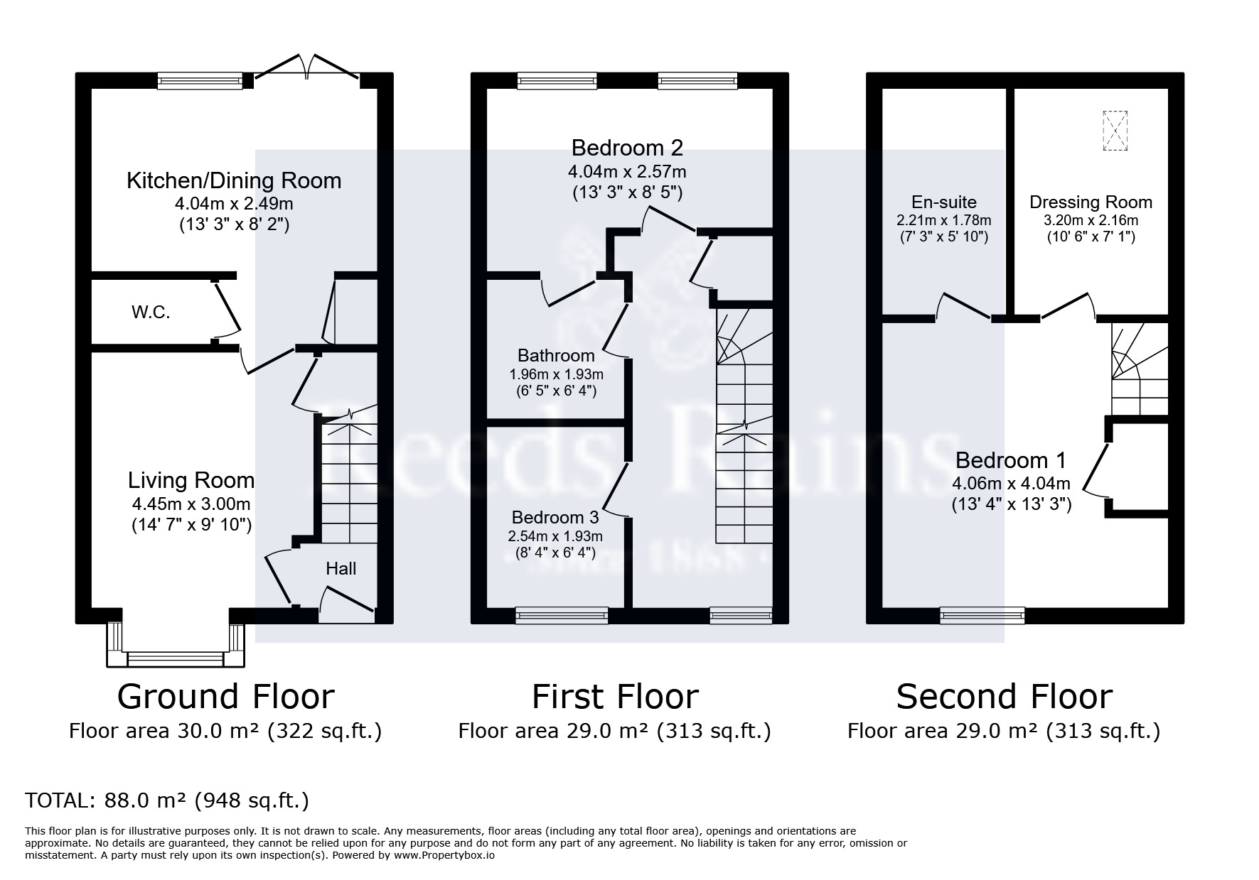 Floorplan of 3 bedroom Mid Terrace House for sale, Mill House Court, Linthwaite, West Yorkshire, HD7