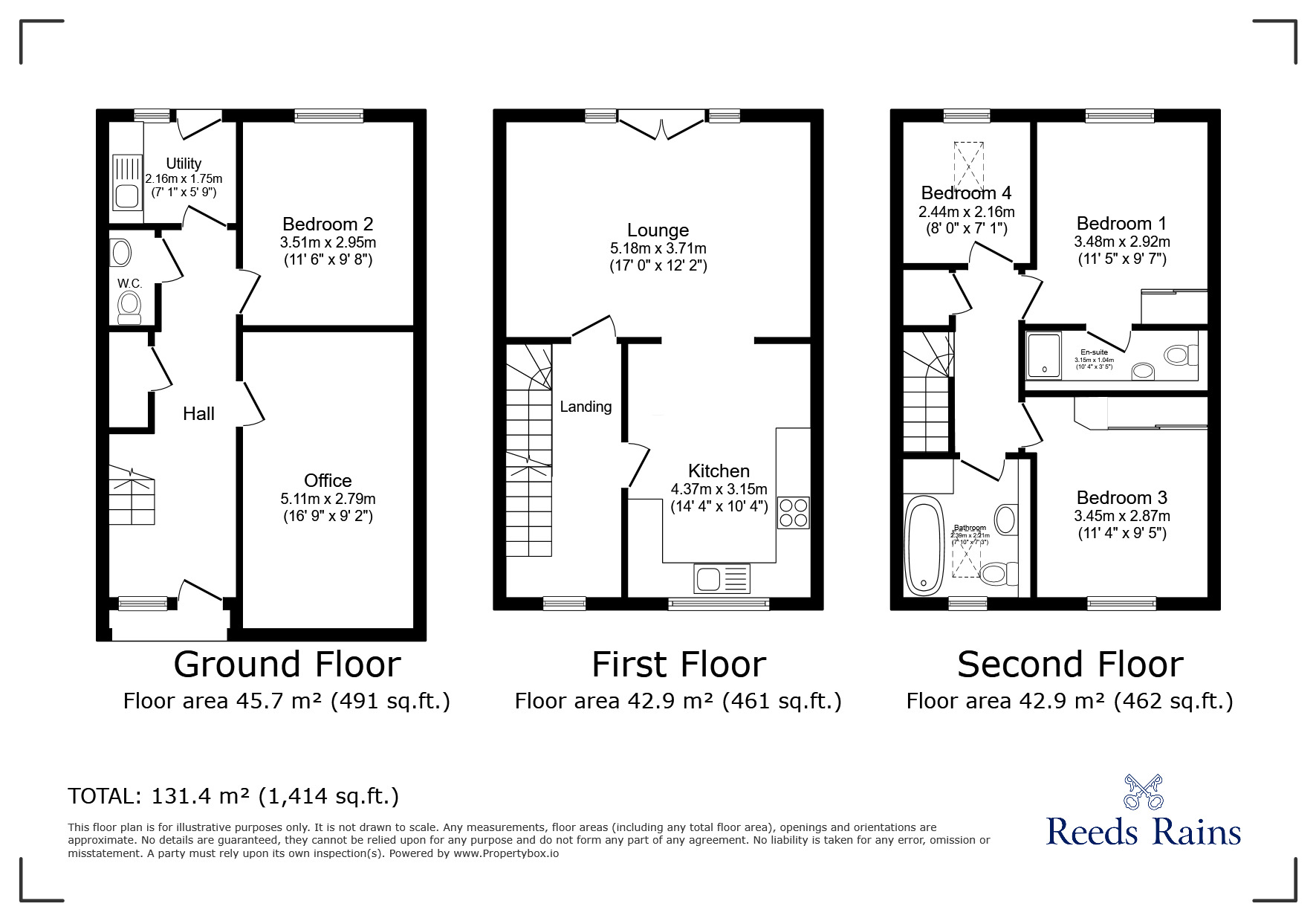 Floorplan of 4 bedroom Semi Detached House for sale, Wellfield Road, Marsh, Huddersfield, West Yorkshire, HD3