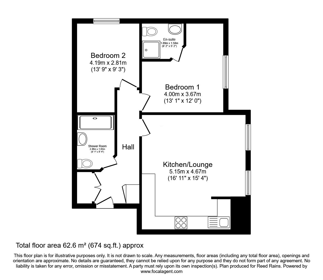 Floorplan of 2 bedroom  Flat for sale, Mereside, Waterloo, West Yorkshire, HD5