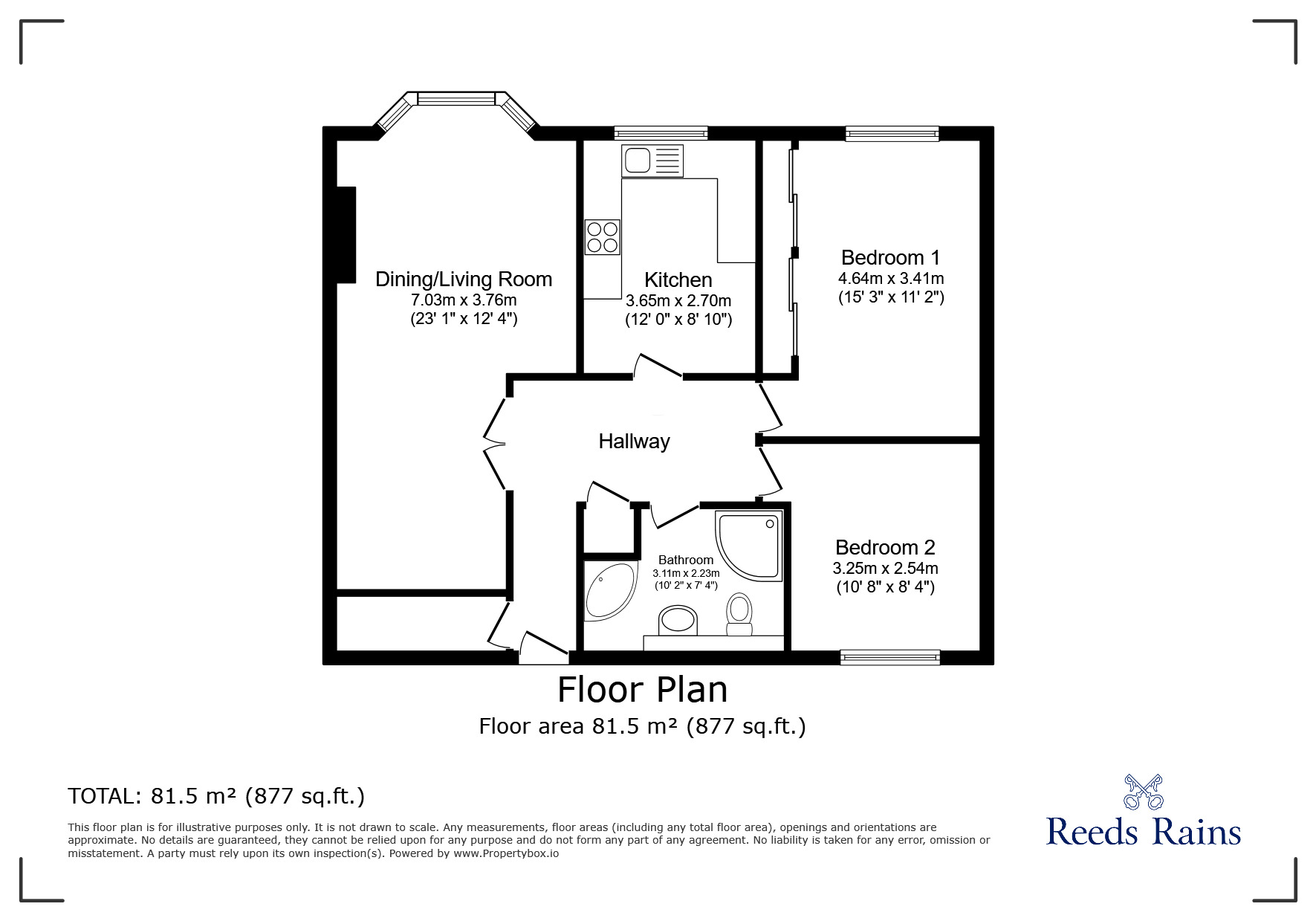 Floorplan of 2 bedroom  Flat for sale, Arncliffe Court, Croft House Lane, Marsh, West Yorkshire, HD1