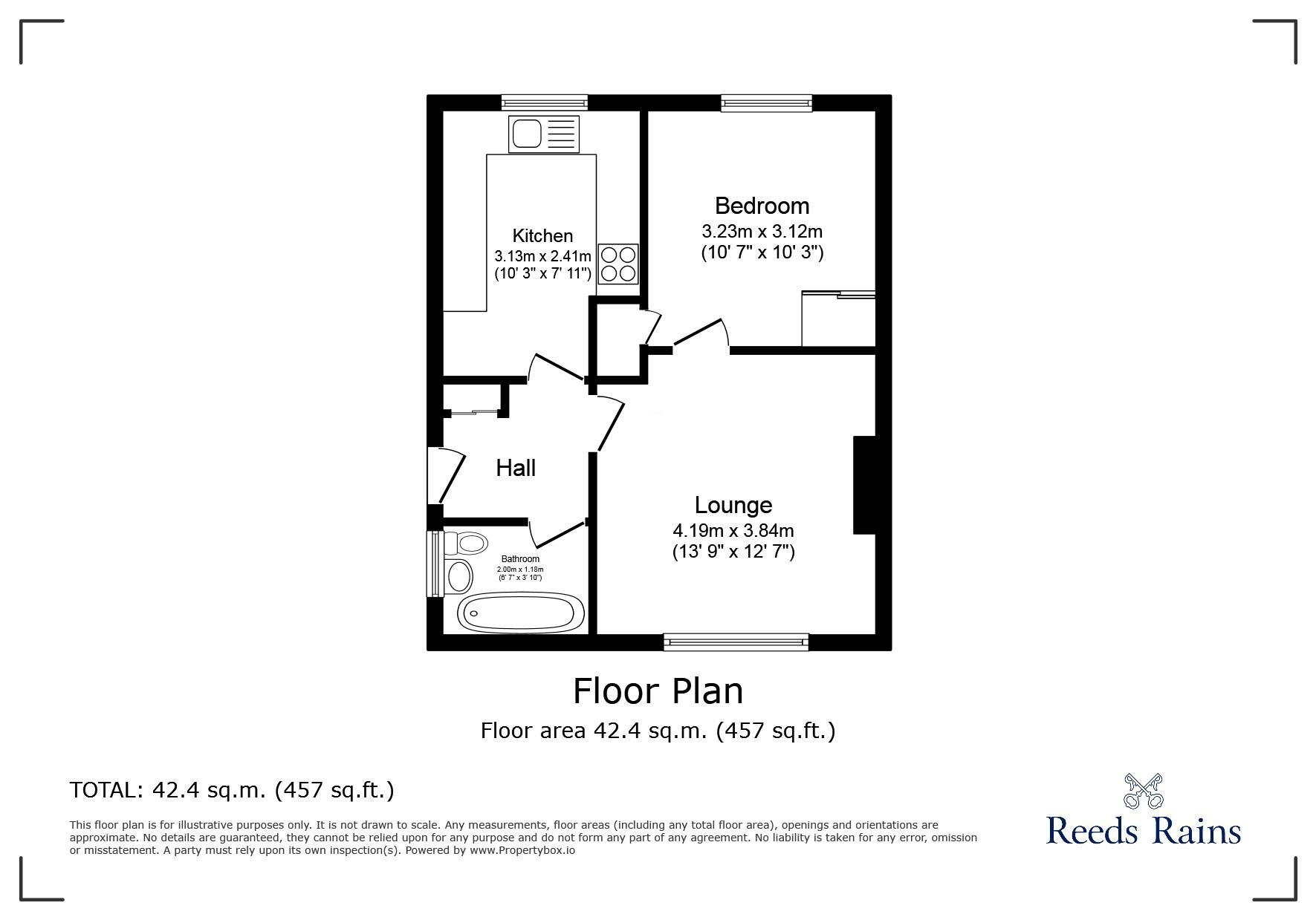 Floorplan of 1 bedroom  Flat to rent, Fallow Croft, Huddersfield, West Yorkshire, HD2