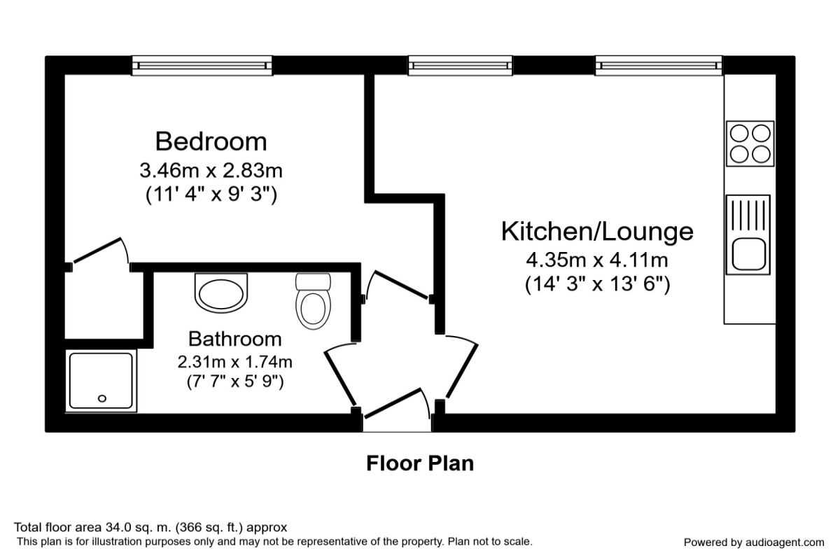 Floorplan of 1 bedroom  Flat for sale, The Park, Kirkburton, West Yorkshire, HD8