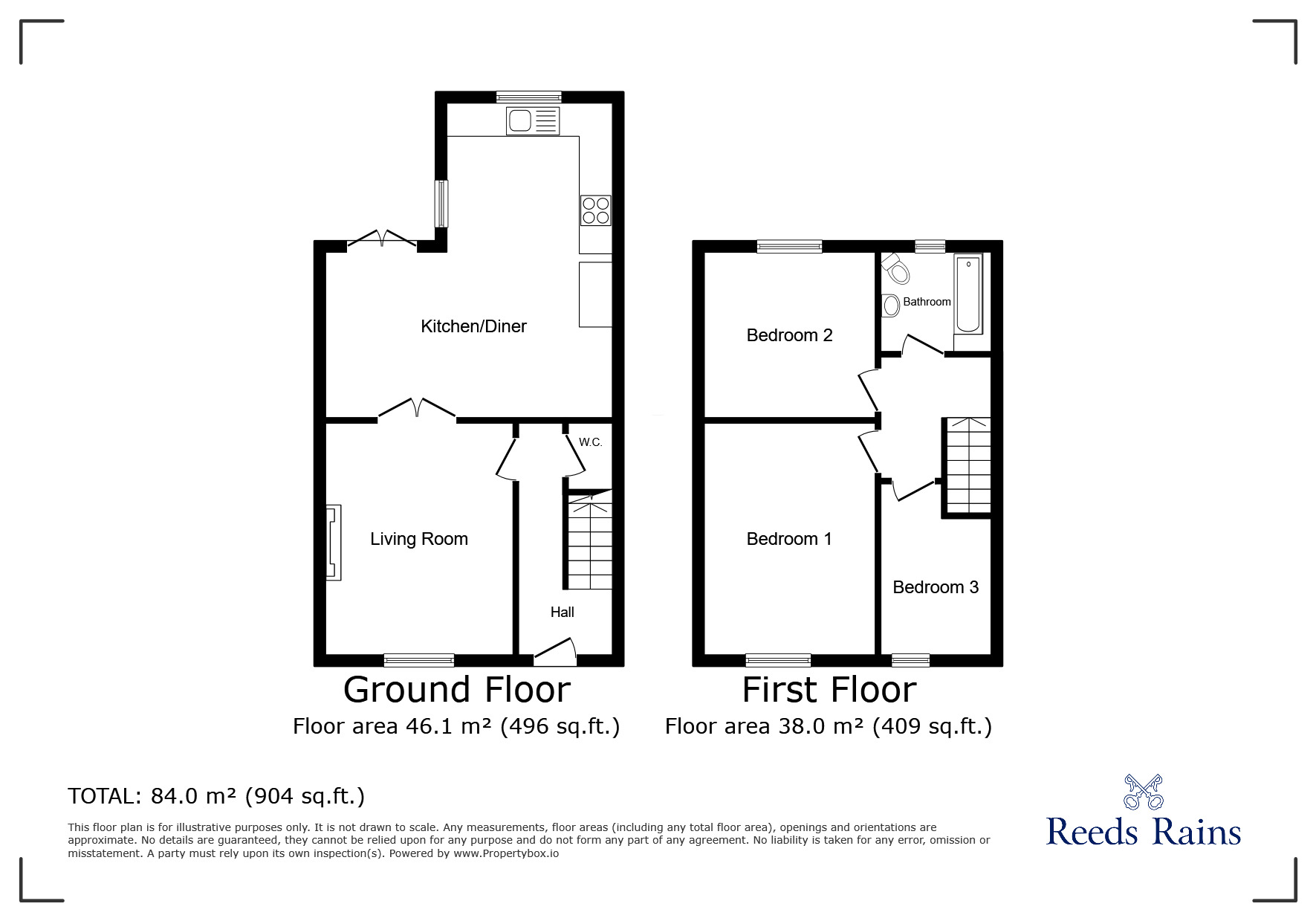 Floorplan of 3 bedroom Semi Detached House for sale, Scholey Road, Brighouse, West Yorkshire, HD6