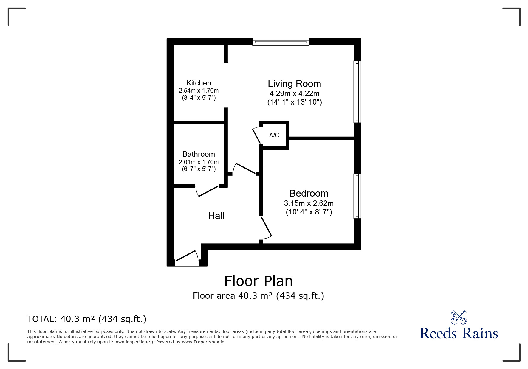 Floorplan of 1 bedroom  Flat for sale, Bradford Road, Huddersfield, West Yorkshire, HD2