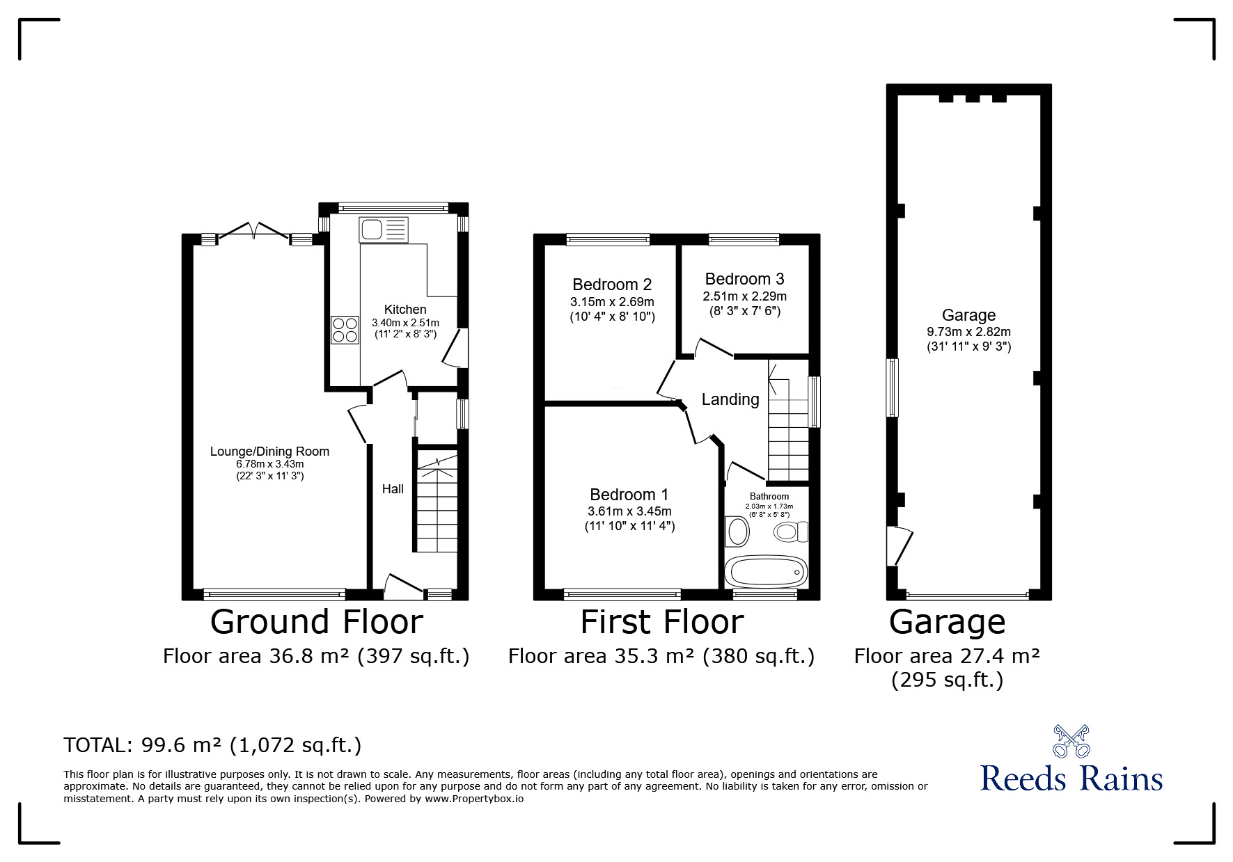 Floorplan of 3 bedroom Semi Detached House for sale, Danebury Road, Brighouse, West Yorkshire, HD6