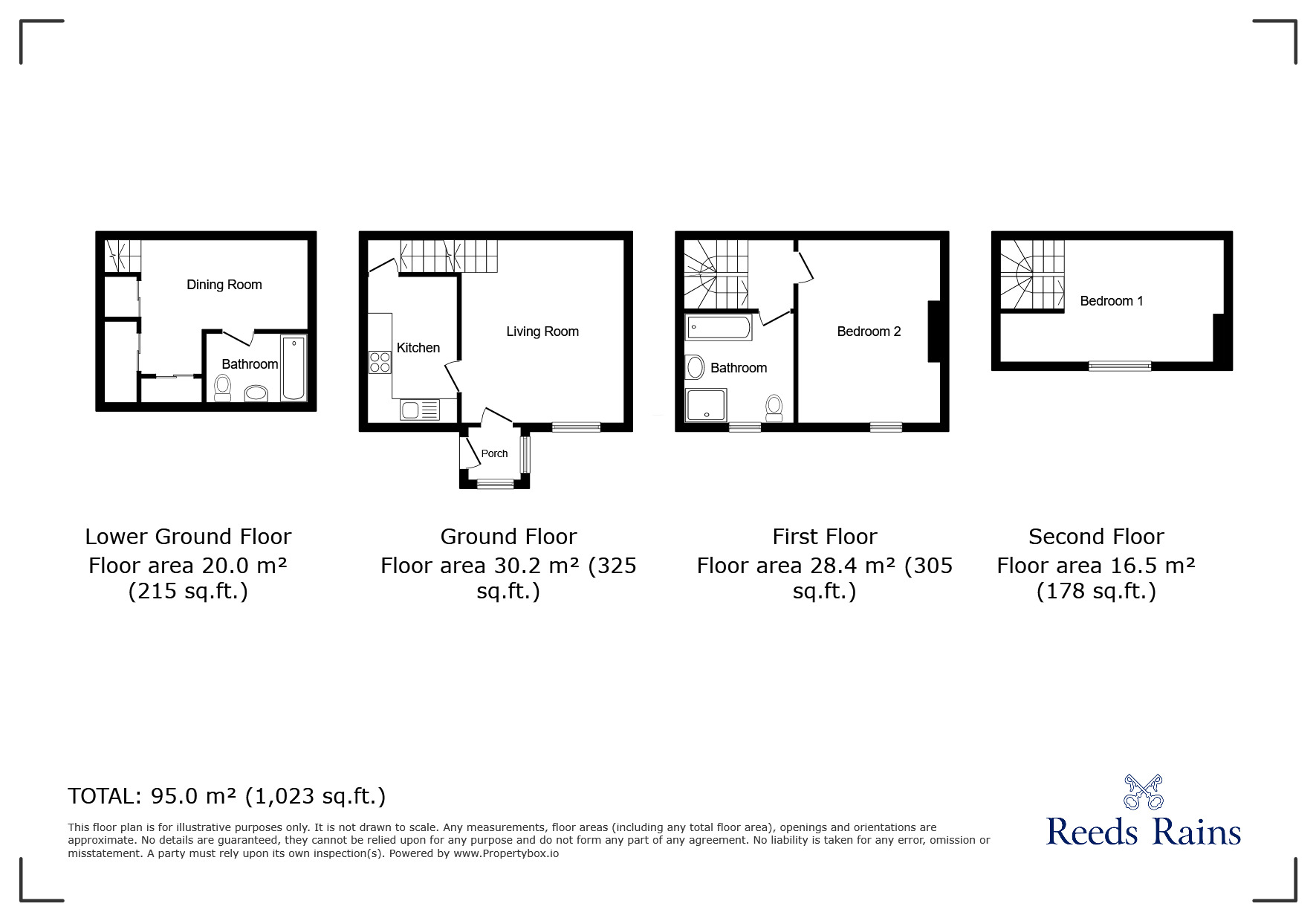 Floorplan of 2 bedroom Mid Terrace House for sale, Corby Street, Birkby, Huddersfield, West Yorkshire, HD2