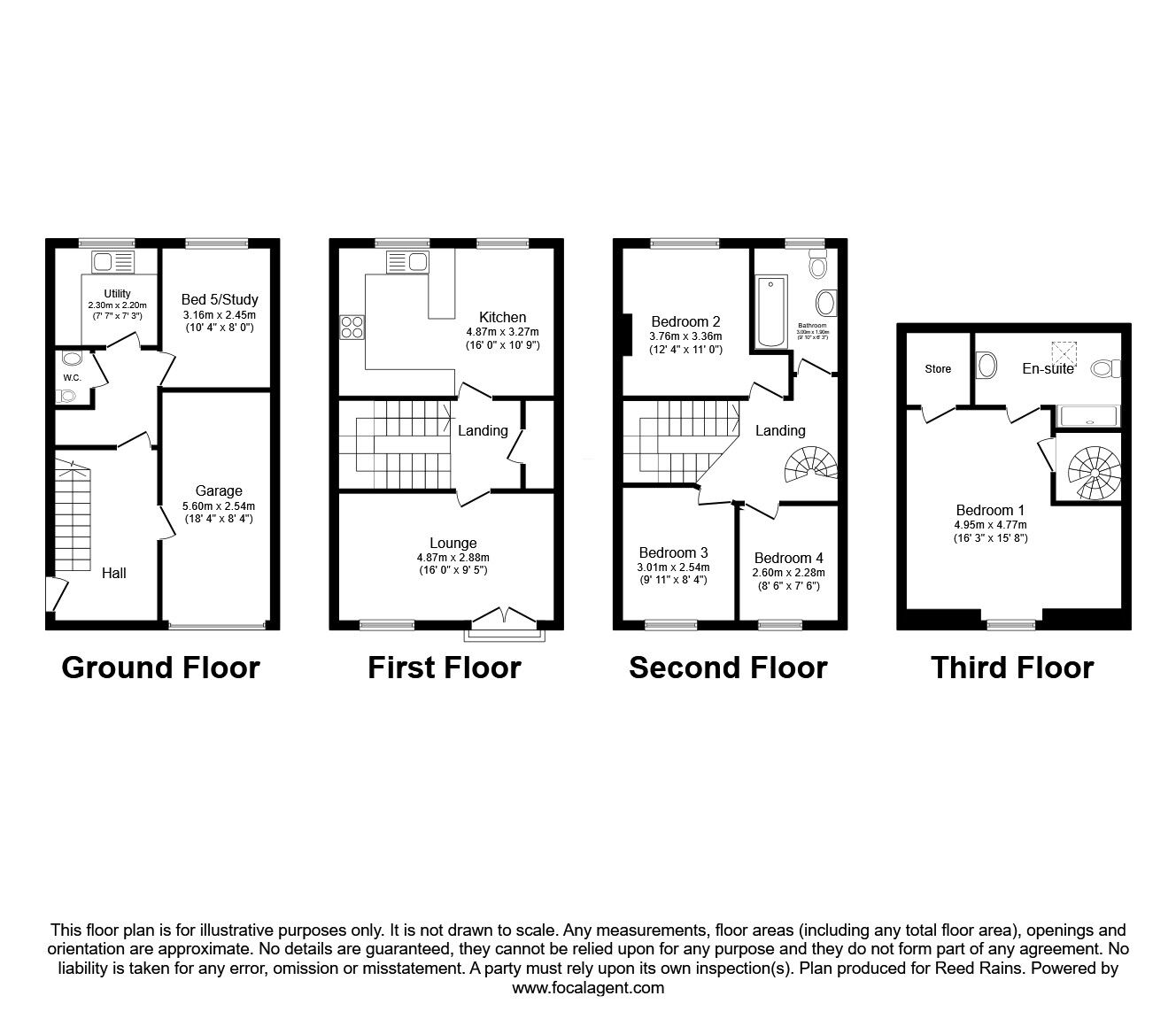 Floorplan of 5 bedroom End Terrace House for sale, Gib Lane, Skelmanthorpe, West Yorkshire, HD8