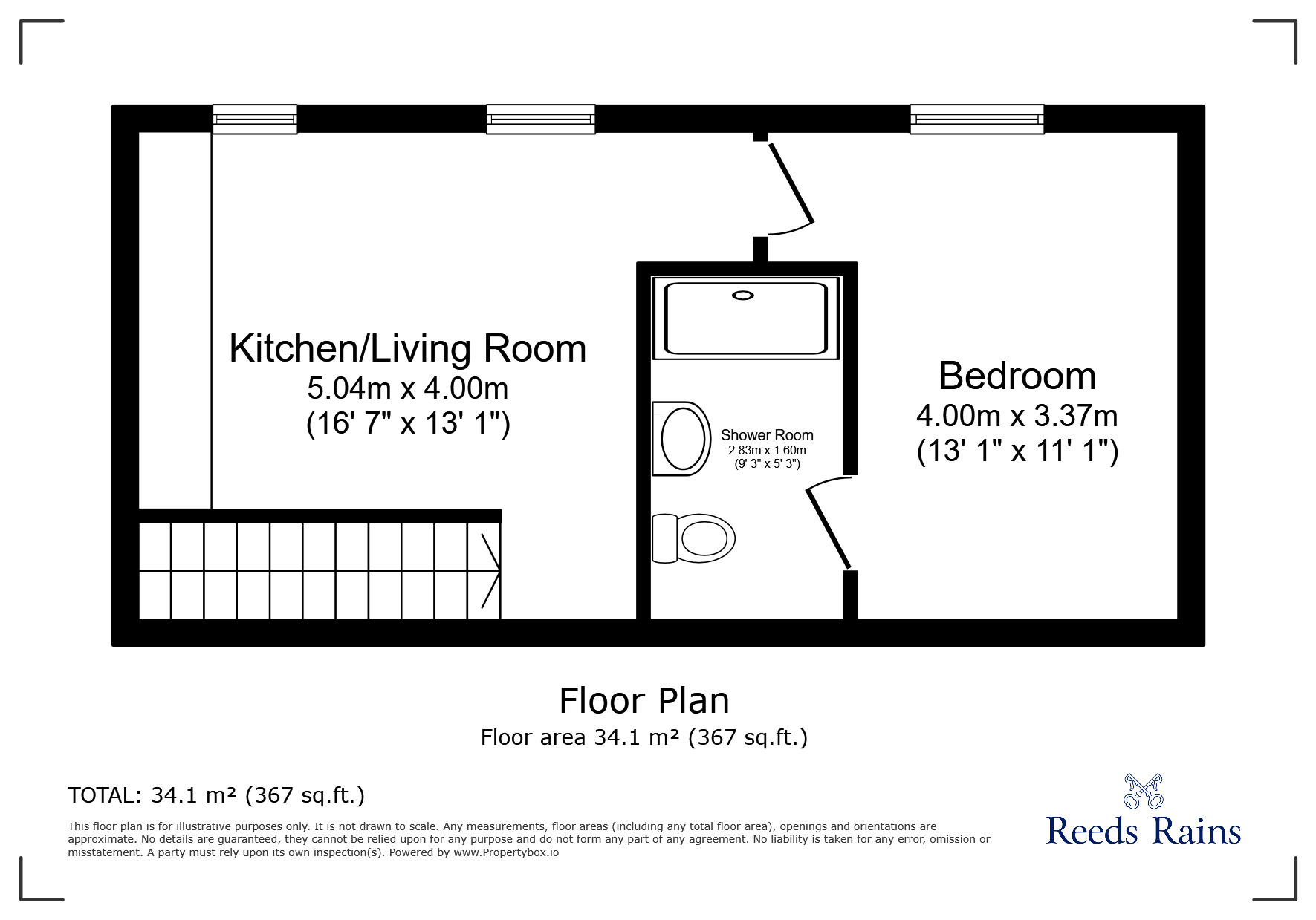 Floorplan of 1 bedroom  Flat to rent, Bridge Street, Slaithwaite, West Yorkshire, HD7