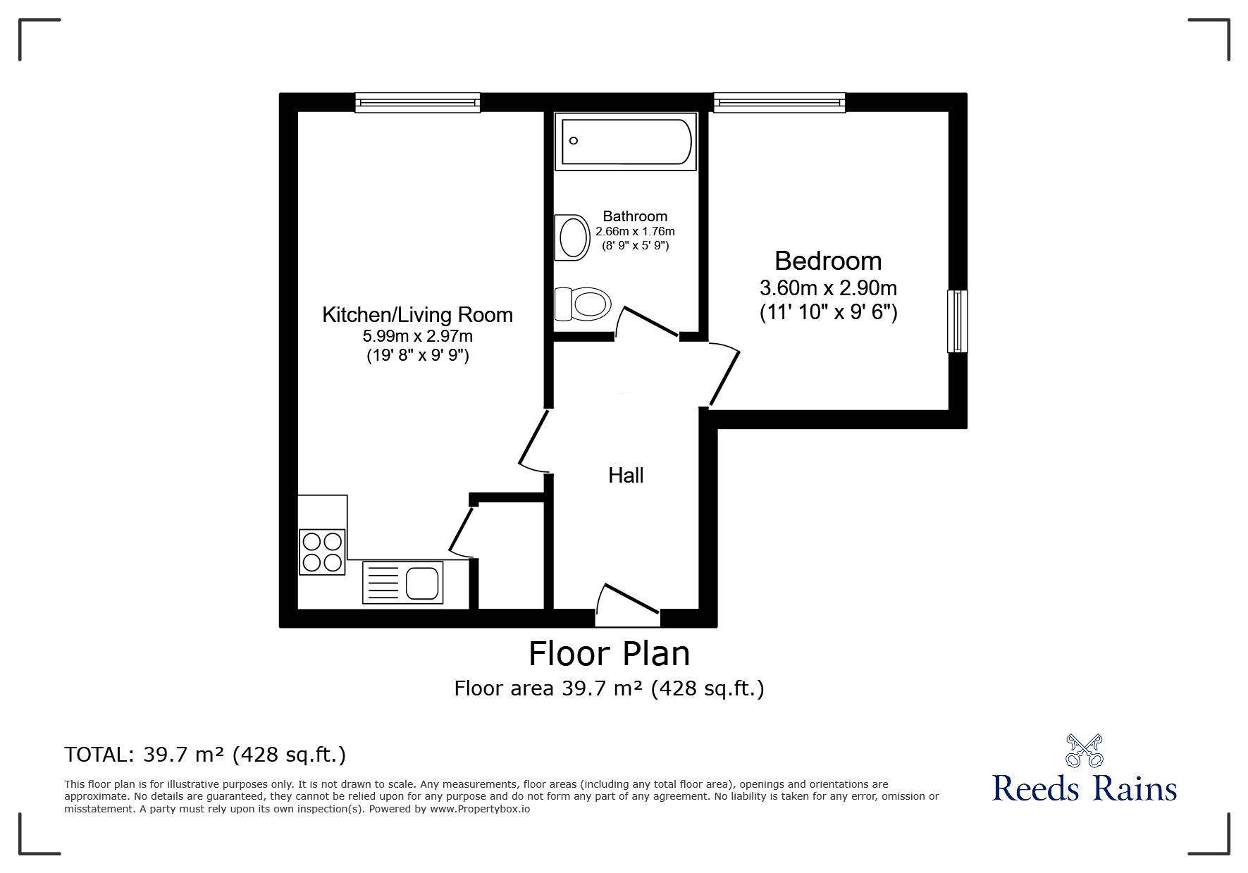 Floorplan of 1 bedroom  Flat to rent, Littlemoor Road, Pudsey, West Yorkshire, LS28