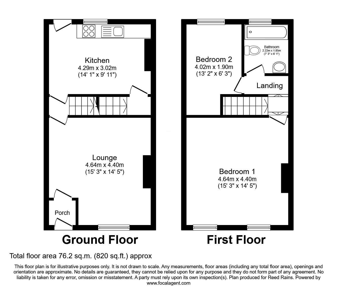 Floorplan of 2 bedroom End Terrace House for sale, Leeds Road, Huddersfield, West Yorkshire, HD2