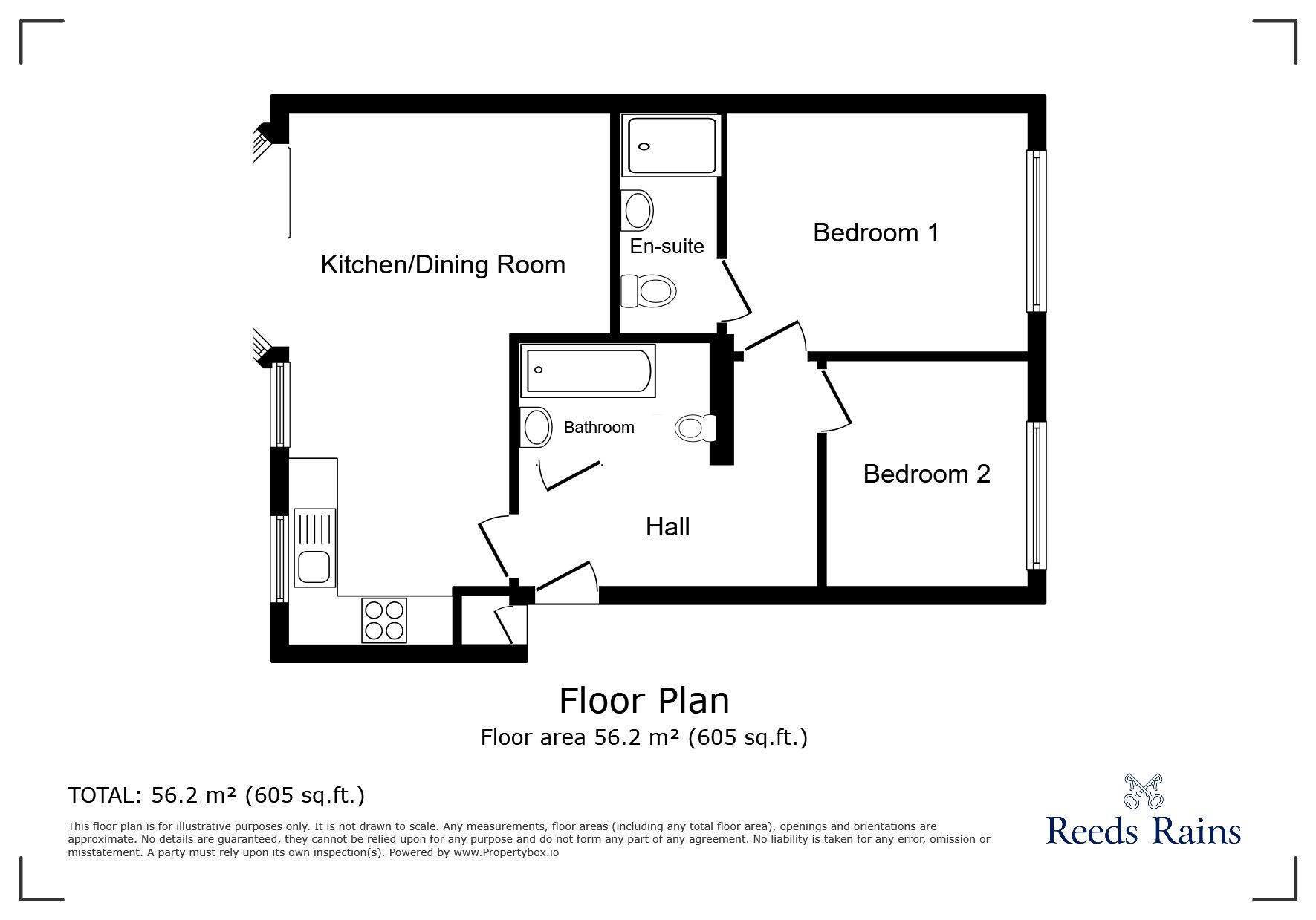 Floorplan of 2 bedroom  Flat for sale, Park Drive, Huddersfield, West Yorkshire, HD1