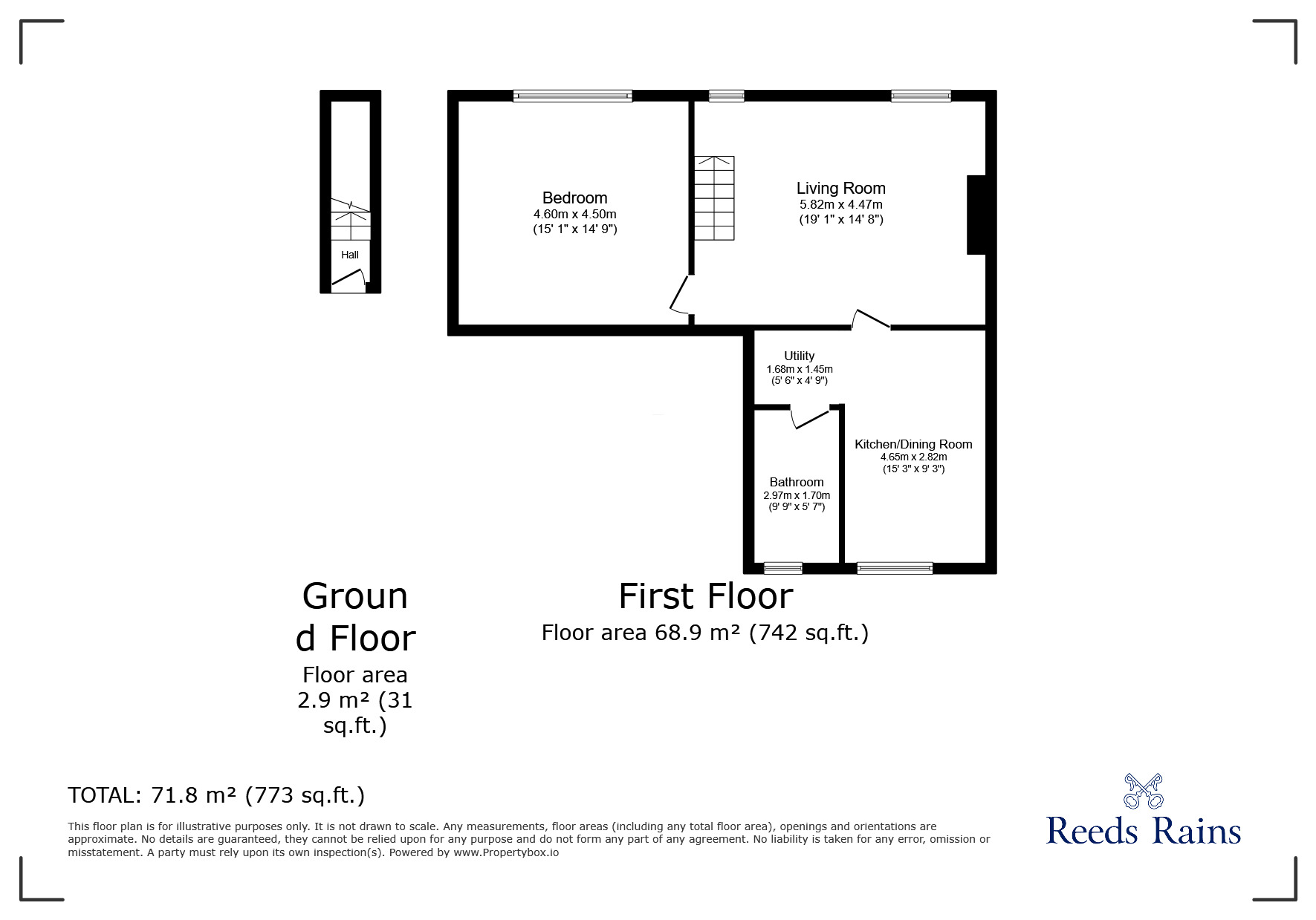 Floorplan of 1 bedroom  Flat for sale, New Street, Milnsbridge, West Yorkshire, HD3