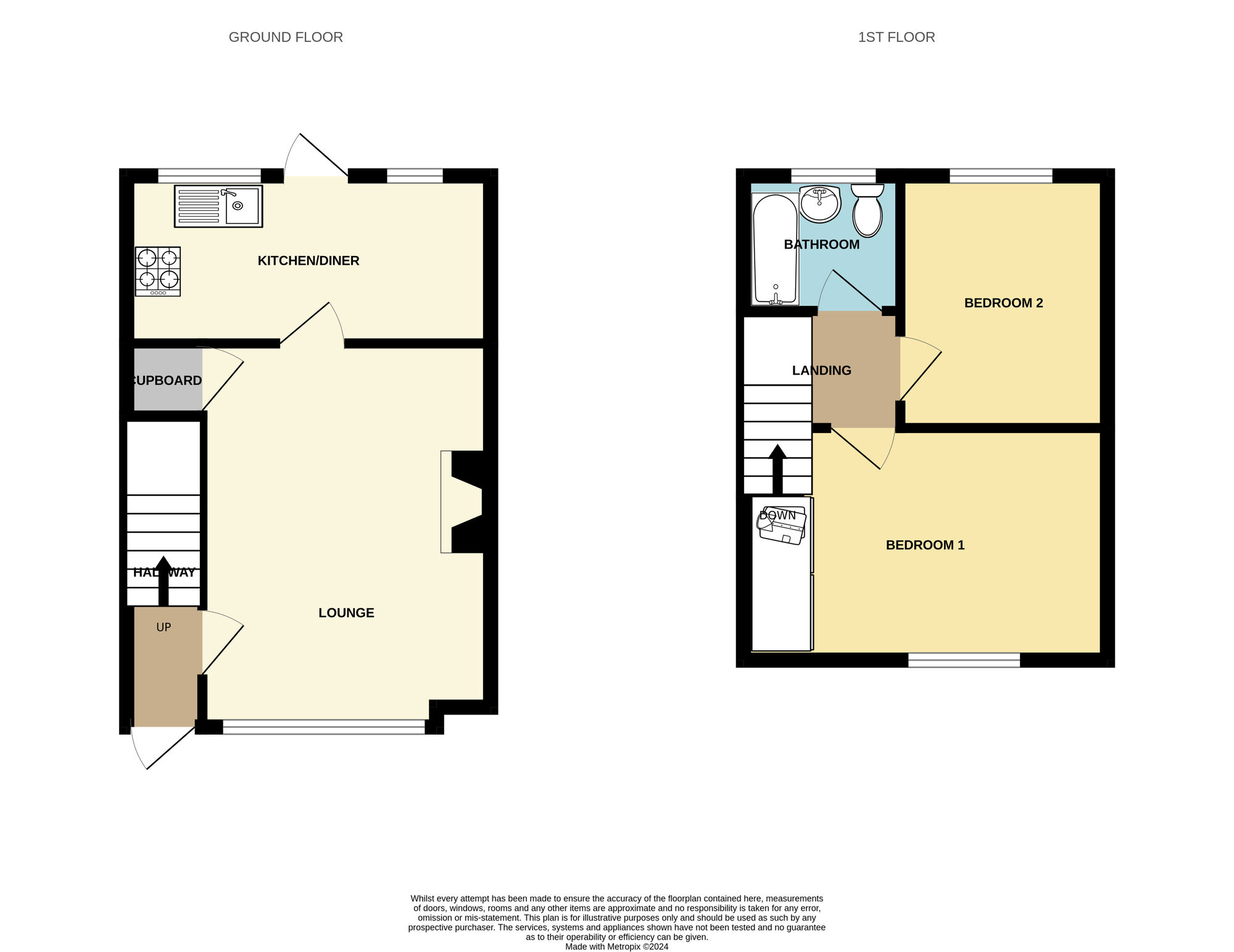 Floorplan of 2 bedroom Mid Terrace House for sale, Joscelyn Avenue, Hull, East Yorkshire, HU7