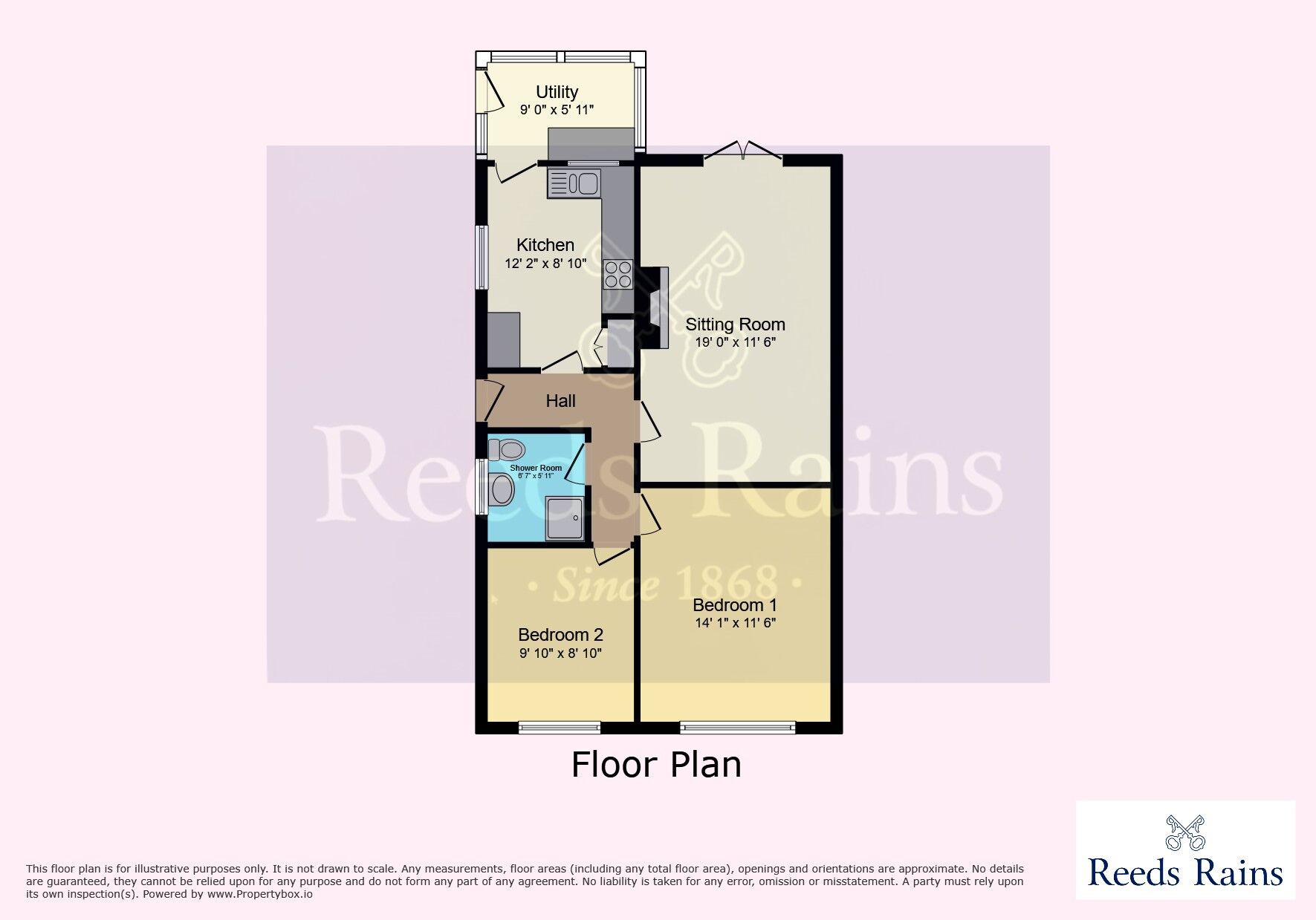 Floorplan of 2 bedroom Semi Detached Bungalow for sale, Bellcroft Road, Thorngumbald, East Yorkshire, HU12