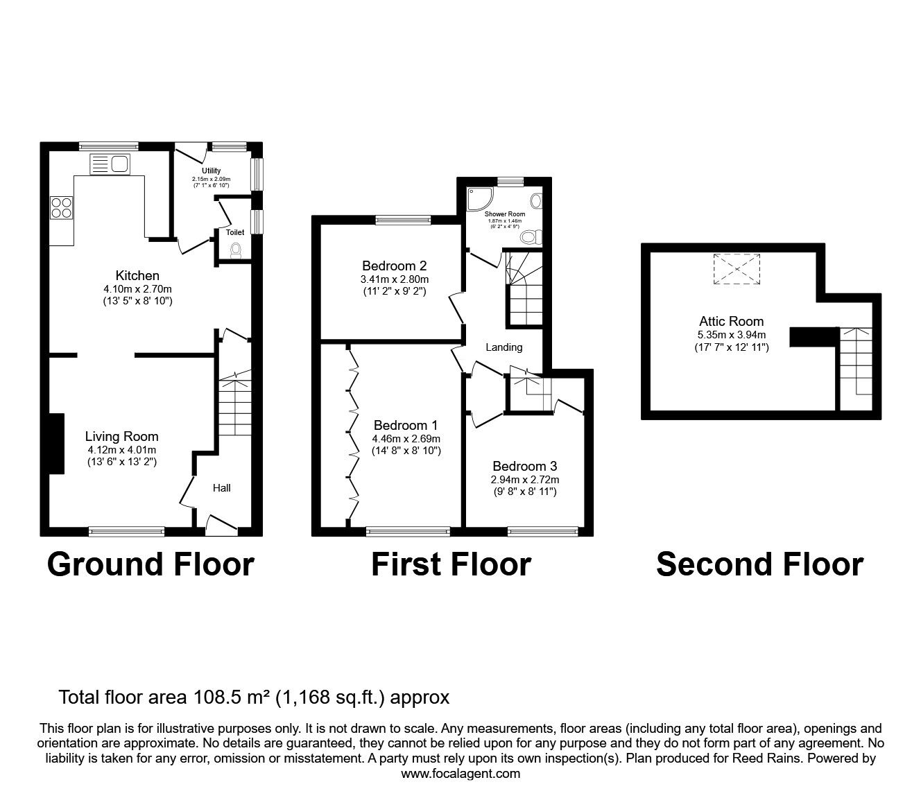 Floorplan of 3 bedroom Mid Terrace House for sale, James Reckitt Avenue, Hull, HU8