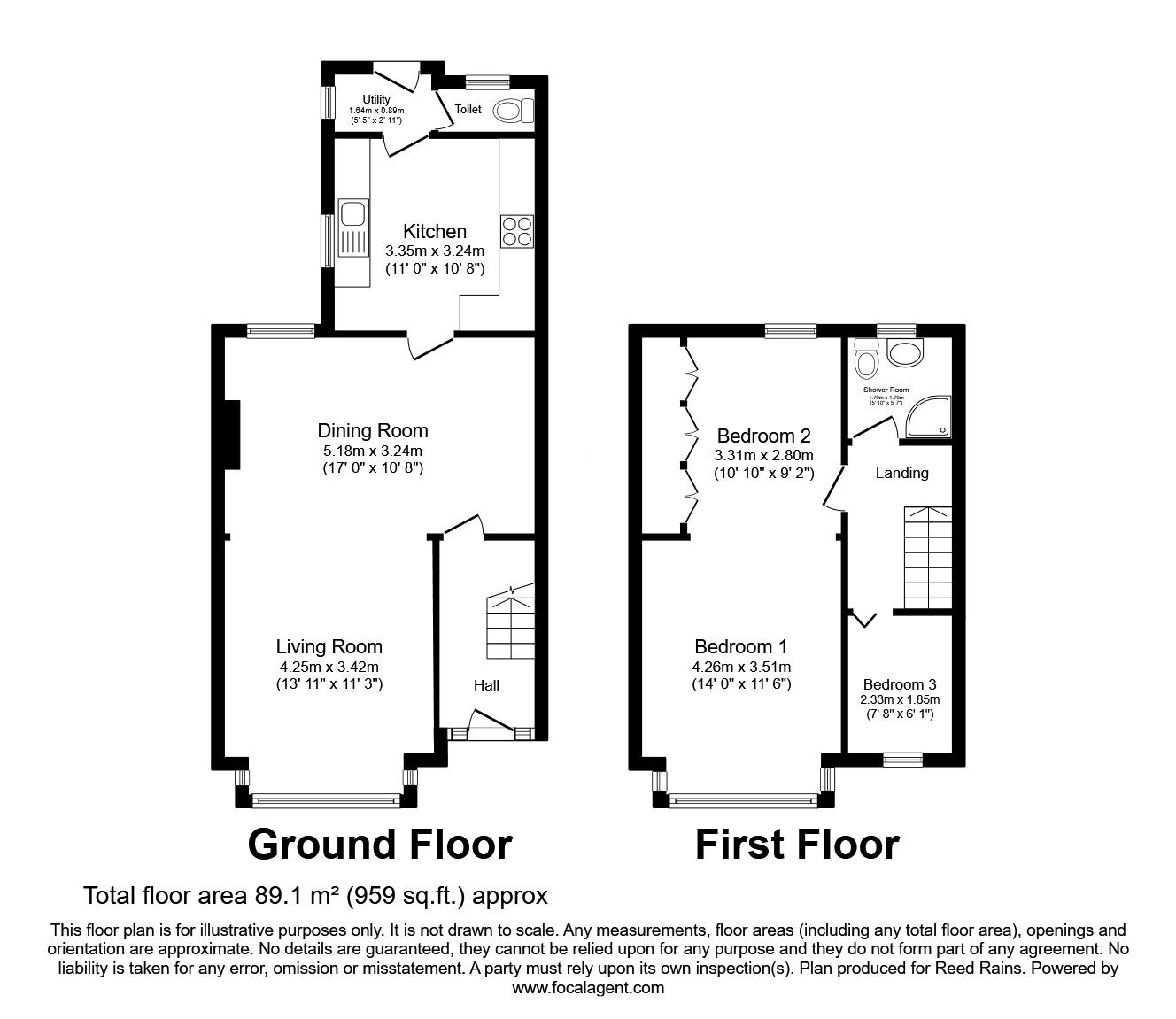 Floorplan of 3 bedroom End Terrace House for sale, Sutton Road, Hull, East Yorkshire, HU6