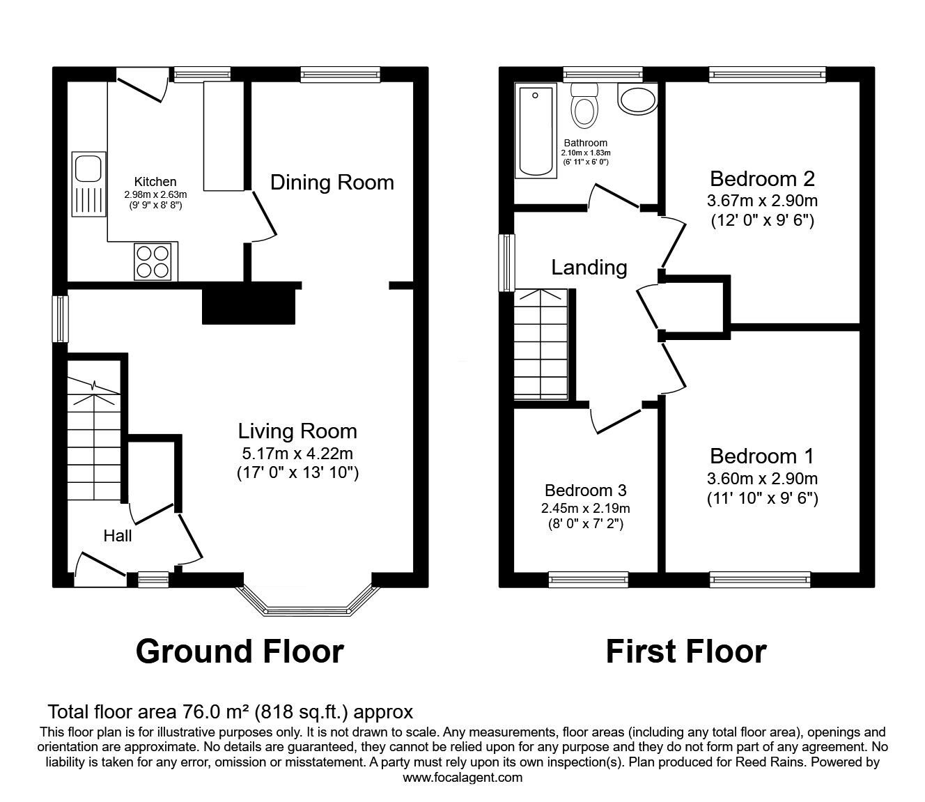 Floorplan of 3 bedroom Semi Detached House for sale, Cullingworth Avenue, Hull, East Yorkshire, HU6