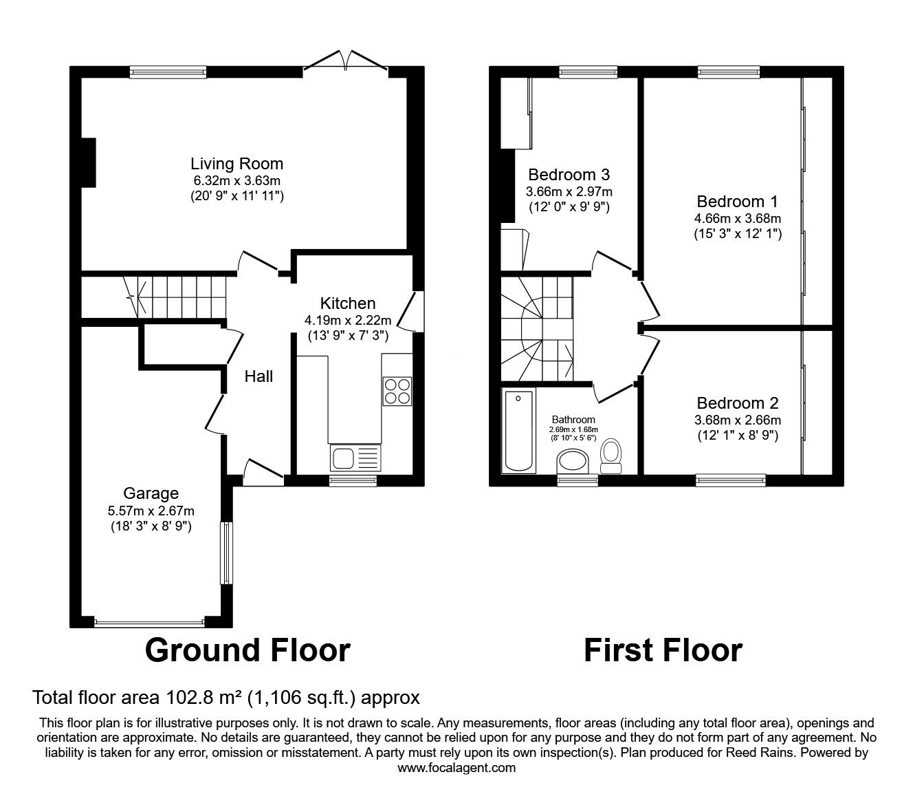 Floorplan of 3 bedroom Mid Terrace House for sale, Burlington Road, Hull, East Yorkshire, HU8