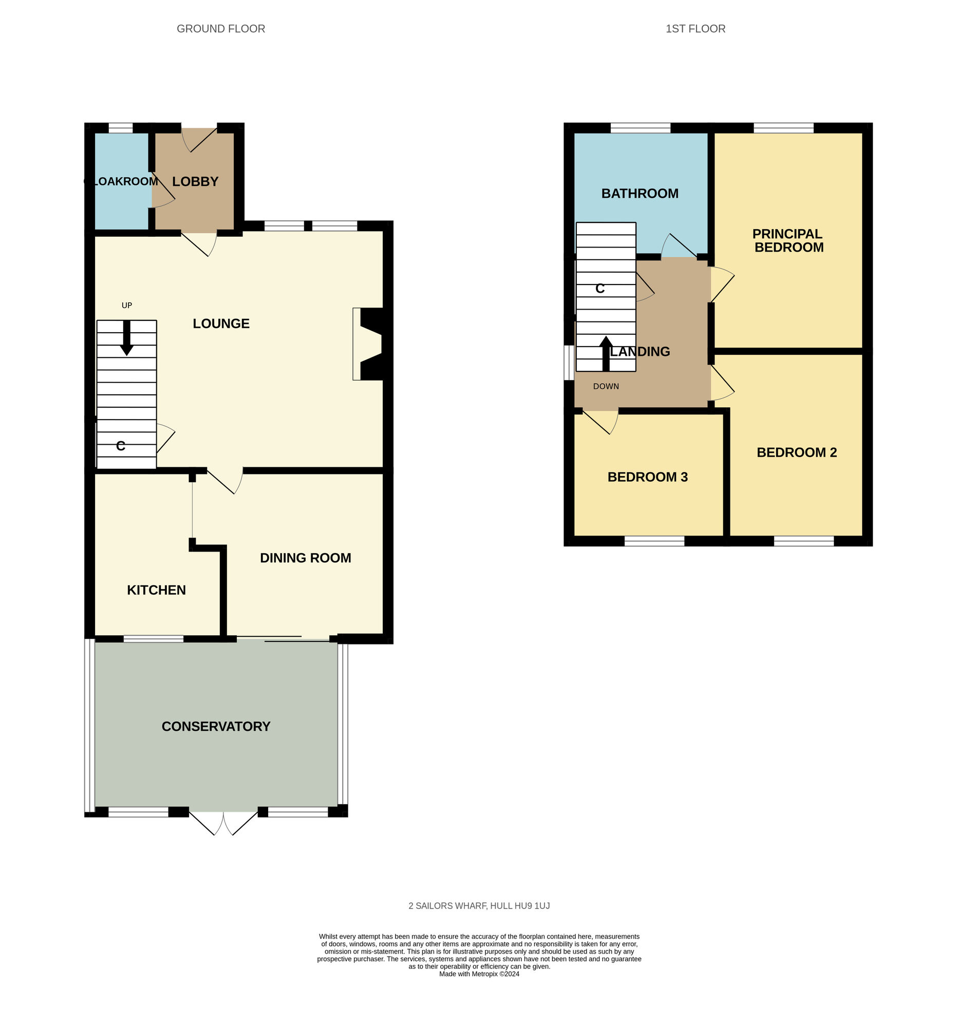 Floorplan of 3 bedroom Semi Detached House for sale, Sailors Wharf, Hull, East Yorkshire, HU9