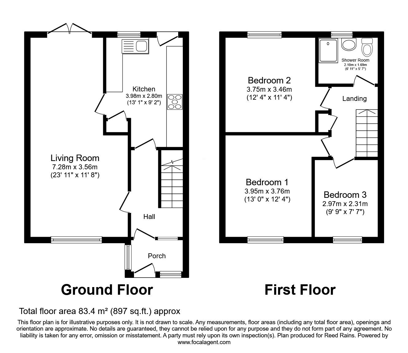 Floorplan of 3 bedroom Mid Terrace House for sale, Newtondale, Hull, East Yorkshire, HU7