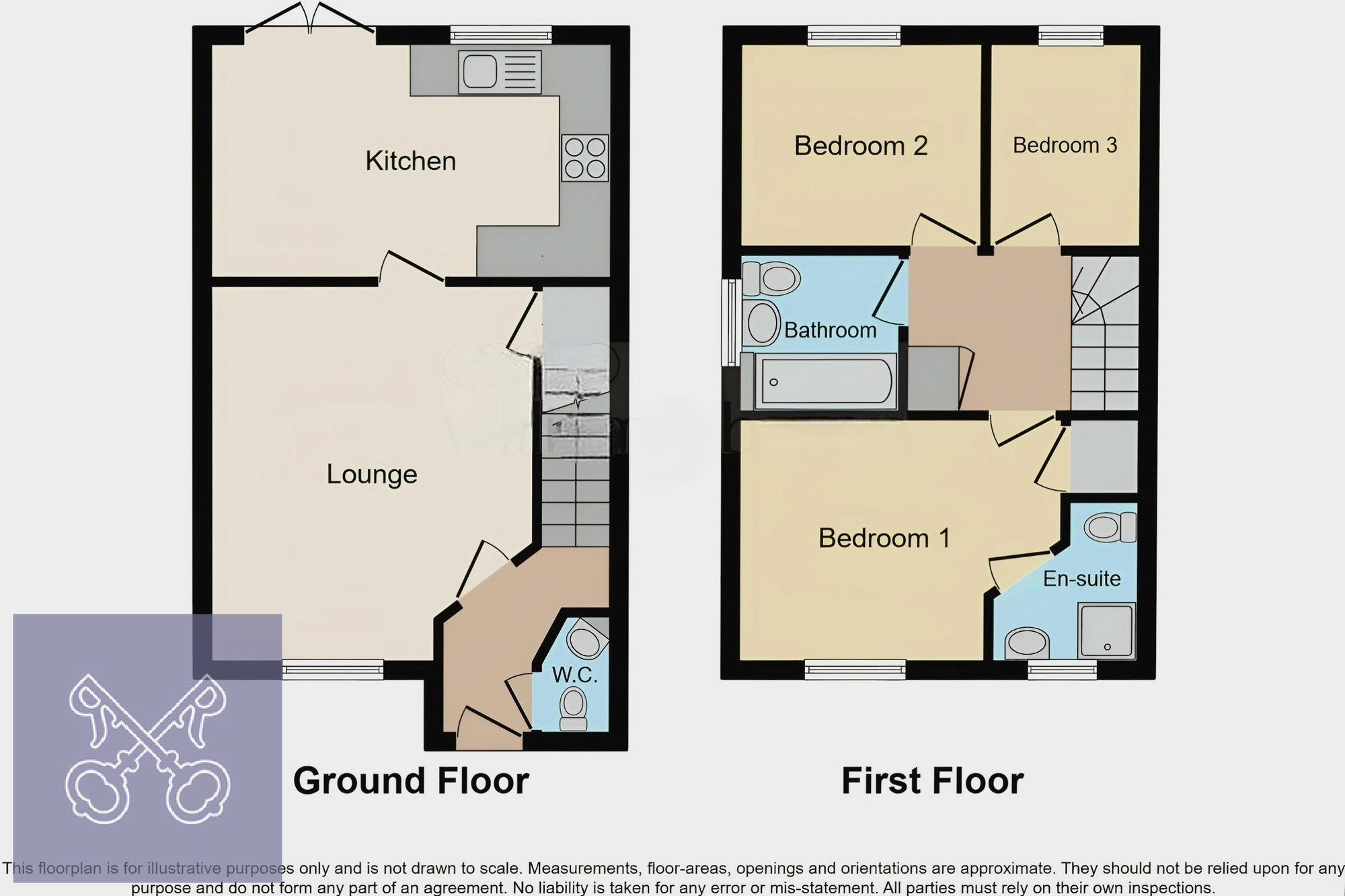 Floorplan of 3 bedroom Semi Detached House for sale, Chartwell Gardens, Kingswood, East Yorkshire, HU7