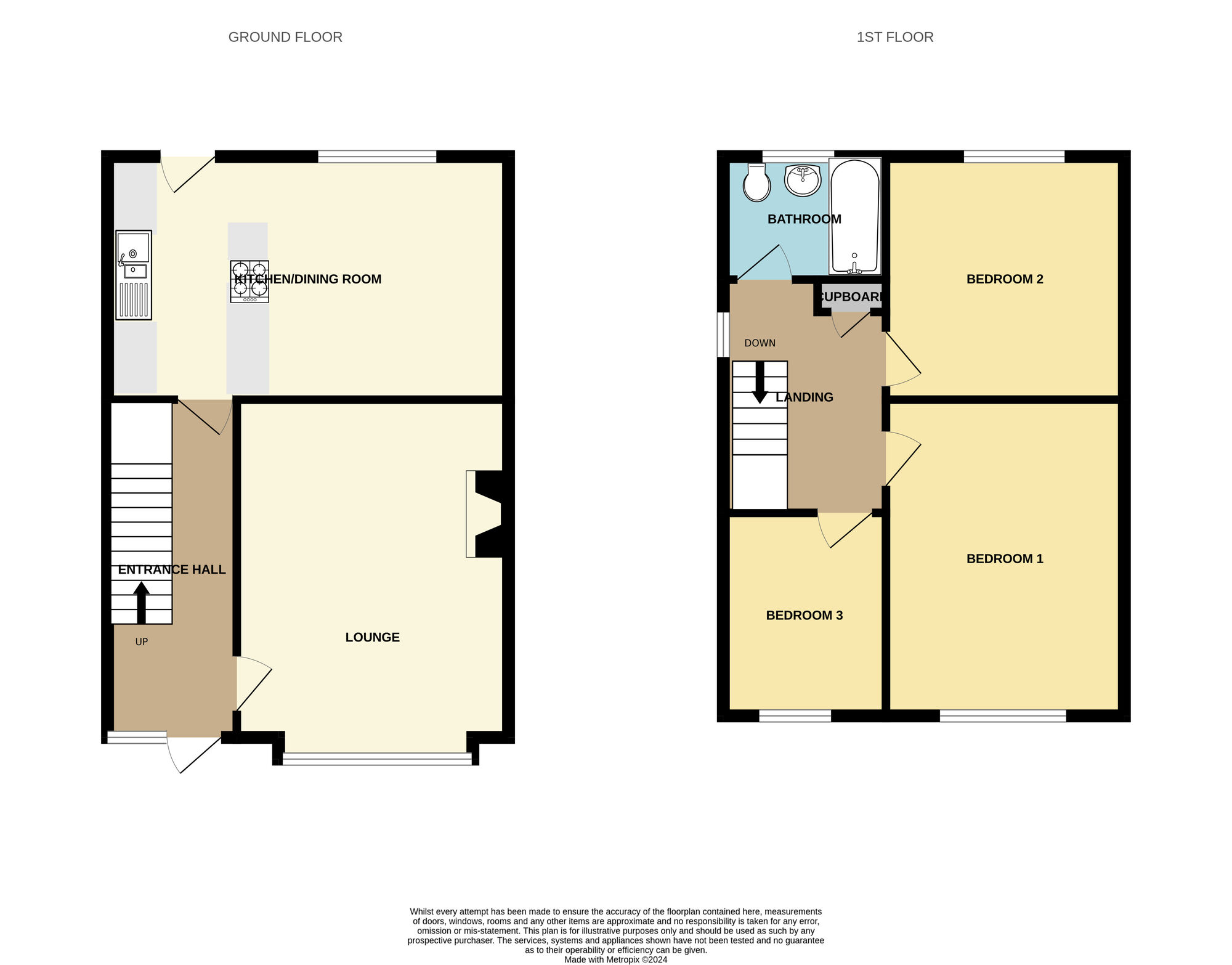 Floorplan of 3 bedroom Semi Detached House for sale, Coverdale, Hull, East Riding of Yorkshi, HU7