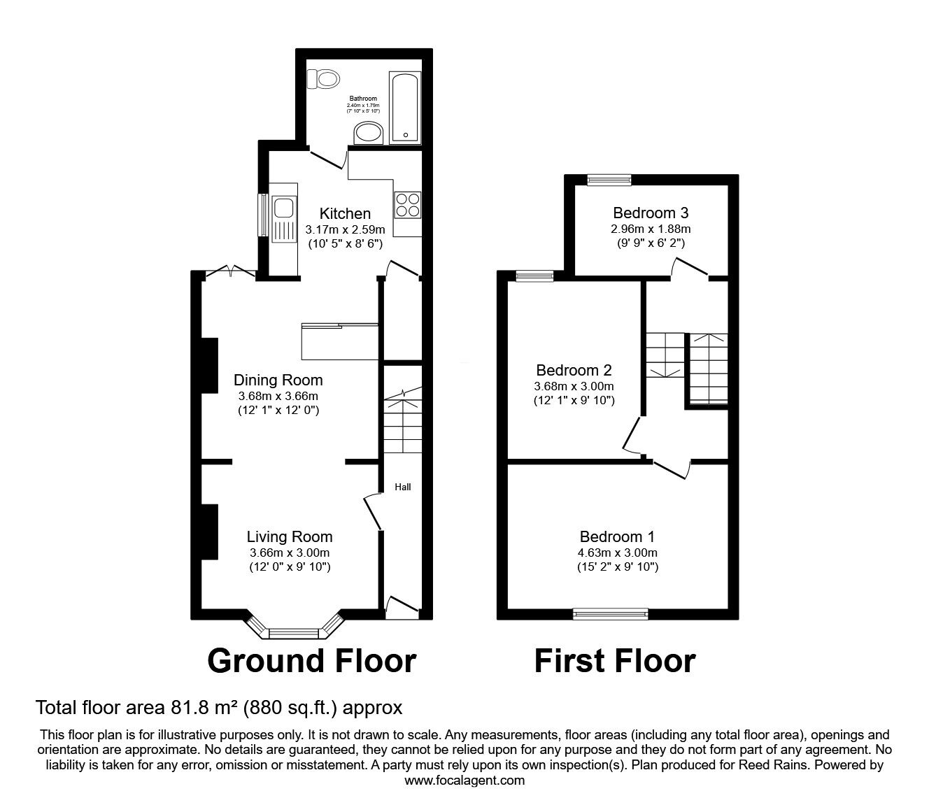 Floorplan of 3 bedroom End Terrace House for sale, Ceylon Street, Hull, East Yorkshire, HU9