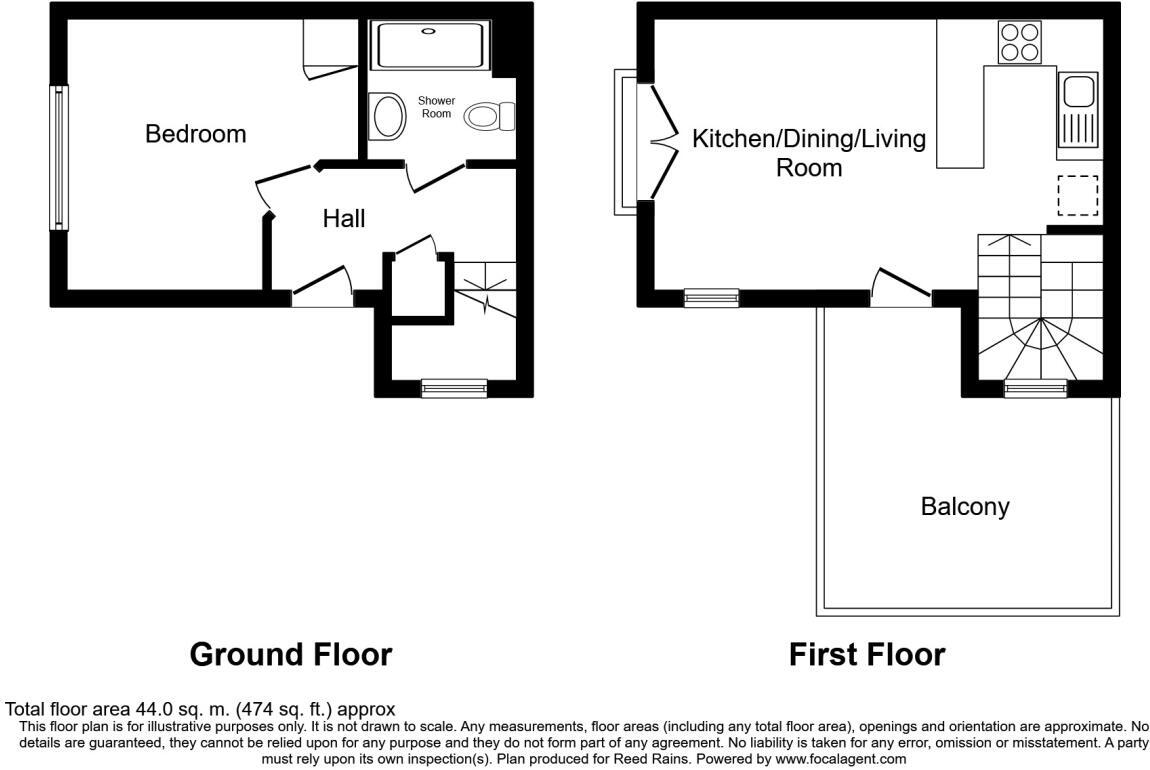 Floorplan of 1 bedroom Mid Terrace House for sale, Ladybower Way, Kingswood, East Yorkshire, HU7