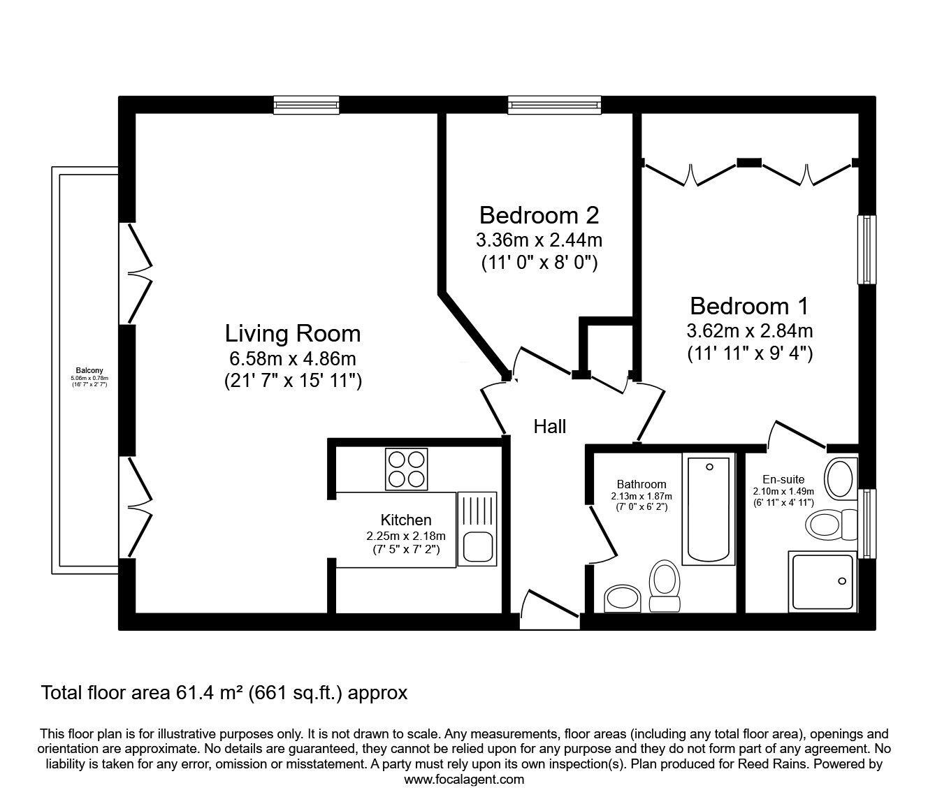 Floorplan of 2 bedroom  Flat for sale, Axholme Court, Victoria Dock, East Yorkshire, HU9