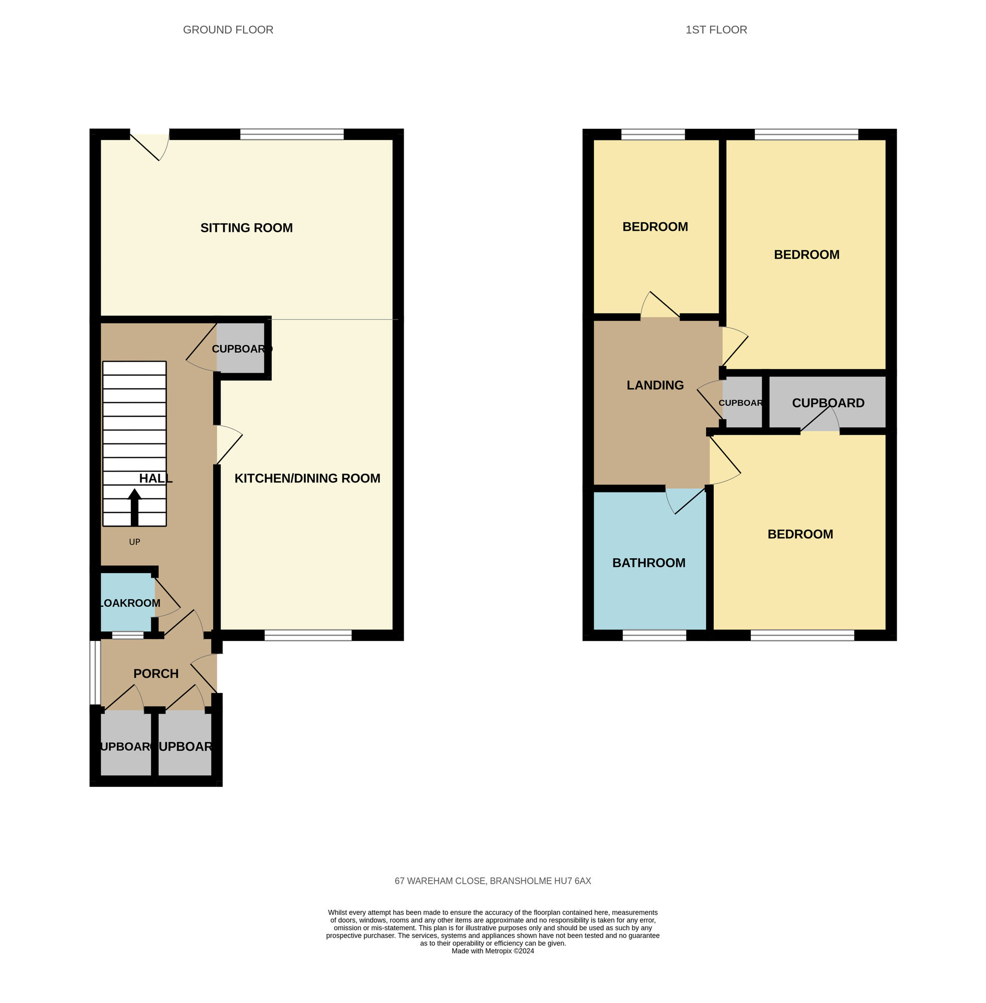 Floorplan of 3 bedroom Mid Terrace House for sale, Wareham Close, Bransholme, East Yorkshire, HU7