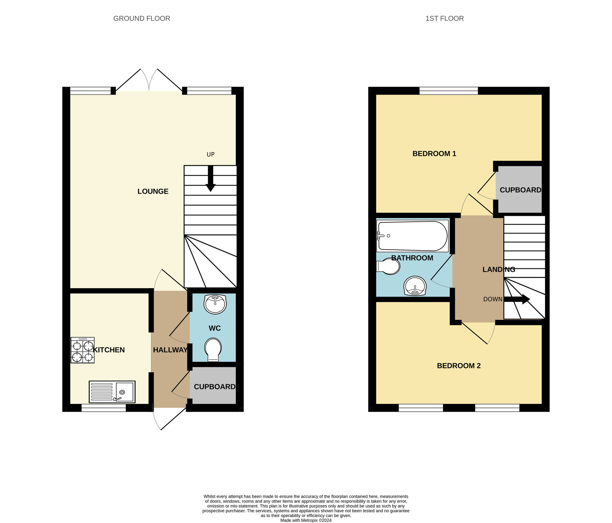 Floorplan of 2 bedroom Mid Terrace House for sale, Richmond Lane, Kingswood, East Yorkshire, HU7