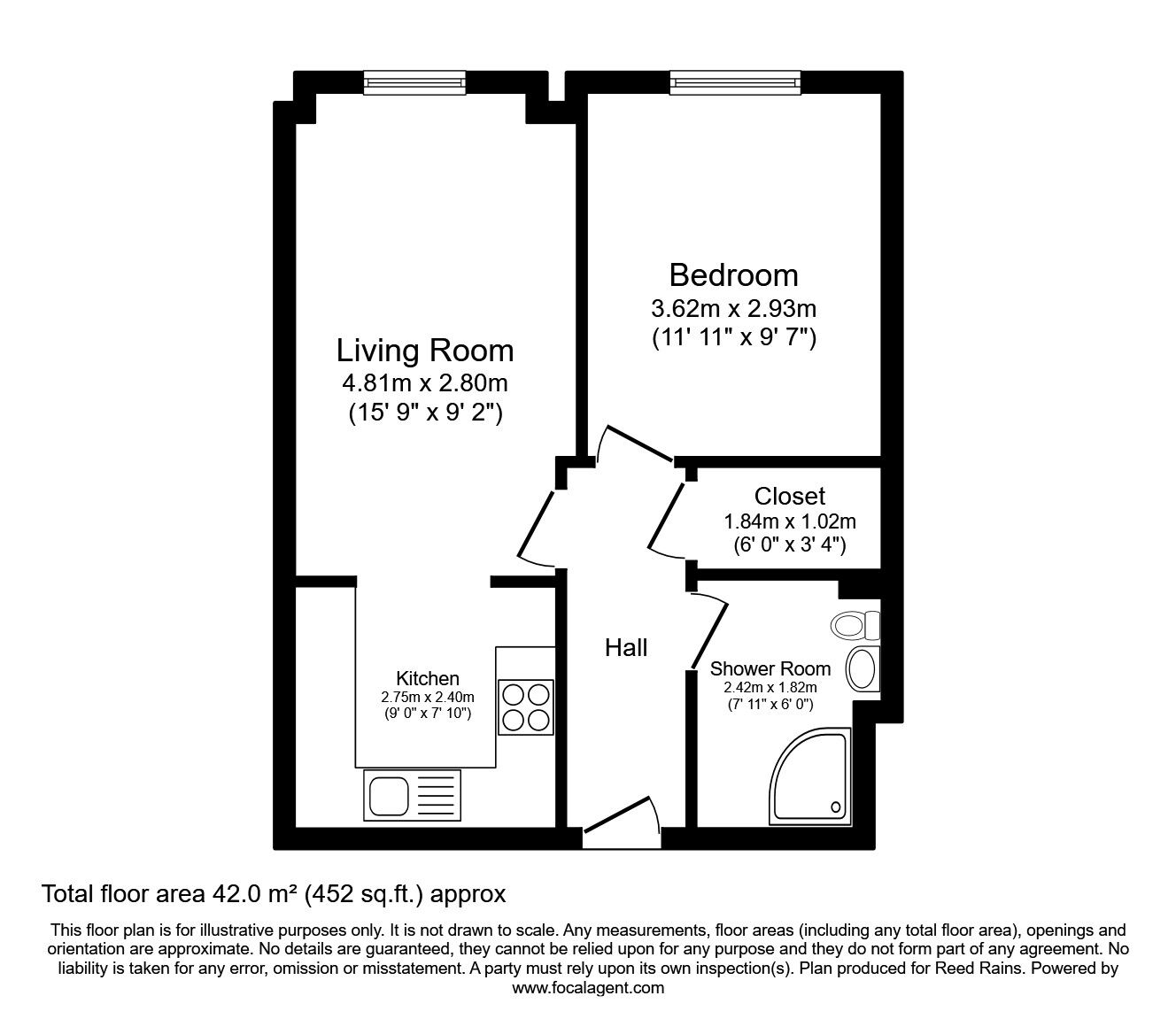 Floorplan of 1 bedroom  Flat for sale, High Street, Hull, East Yorkshiere, HU1