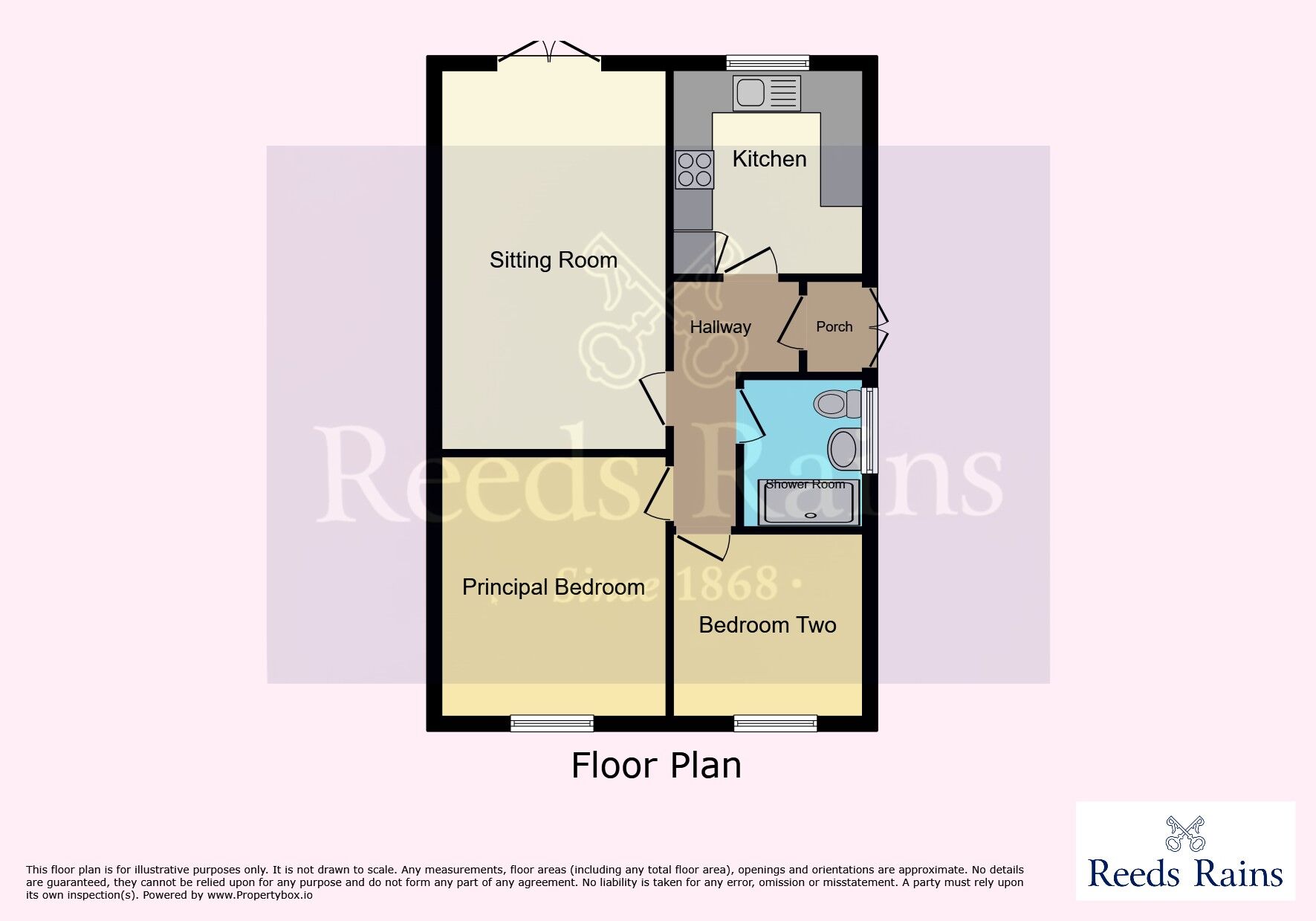 Floorplan of 2 bedroom Semi Detached Bungalow for sale, Carrs Meadow, Withernsea, East Yorkshire, HU19