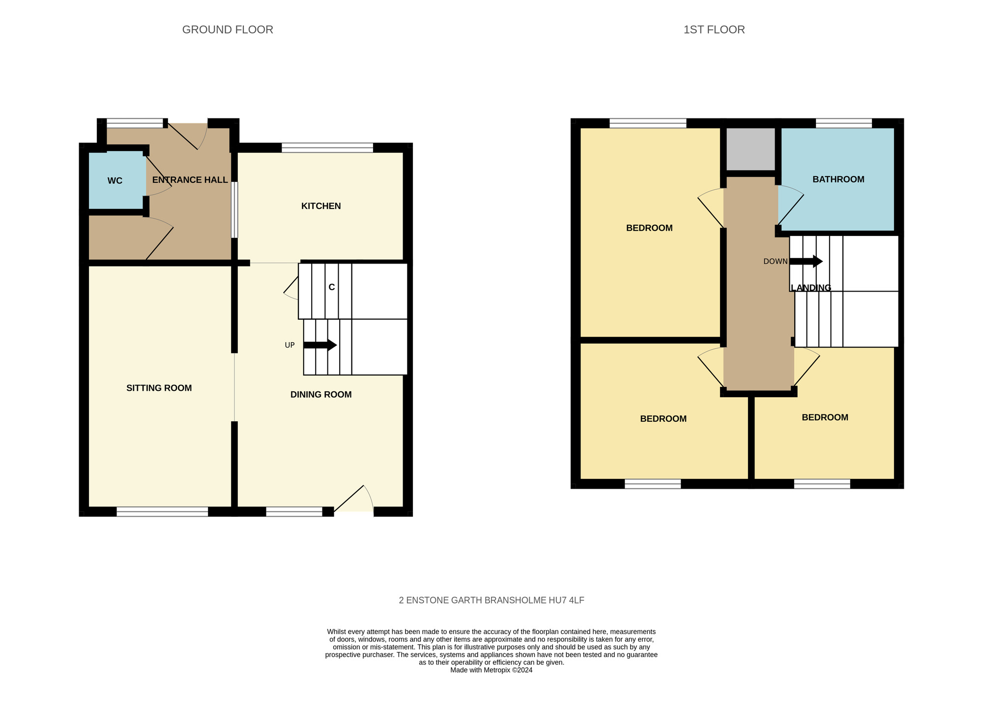 Floorplan of 3 bedroom Mid Terrace House for sale, Digby Garth, Bransholme, East Yorkshire, HU7